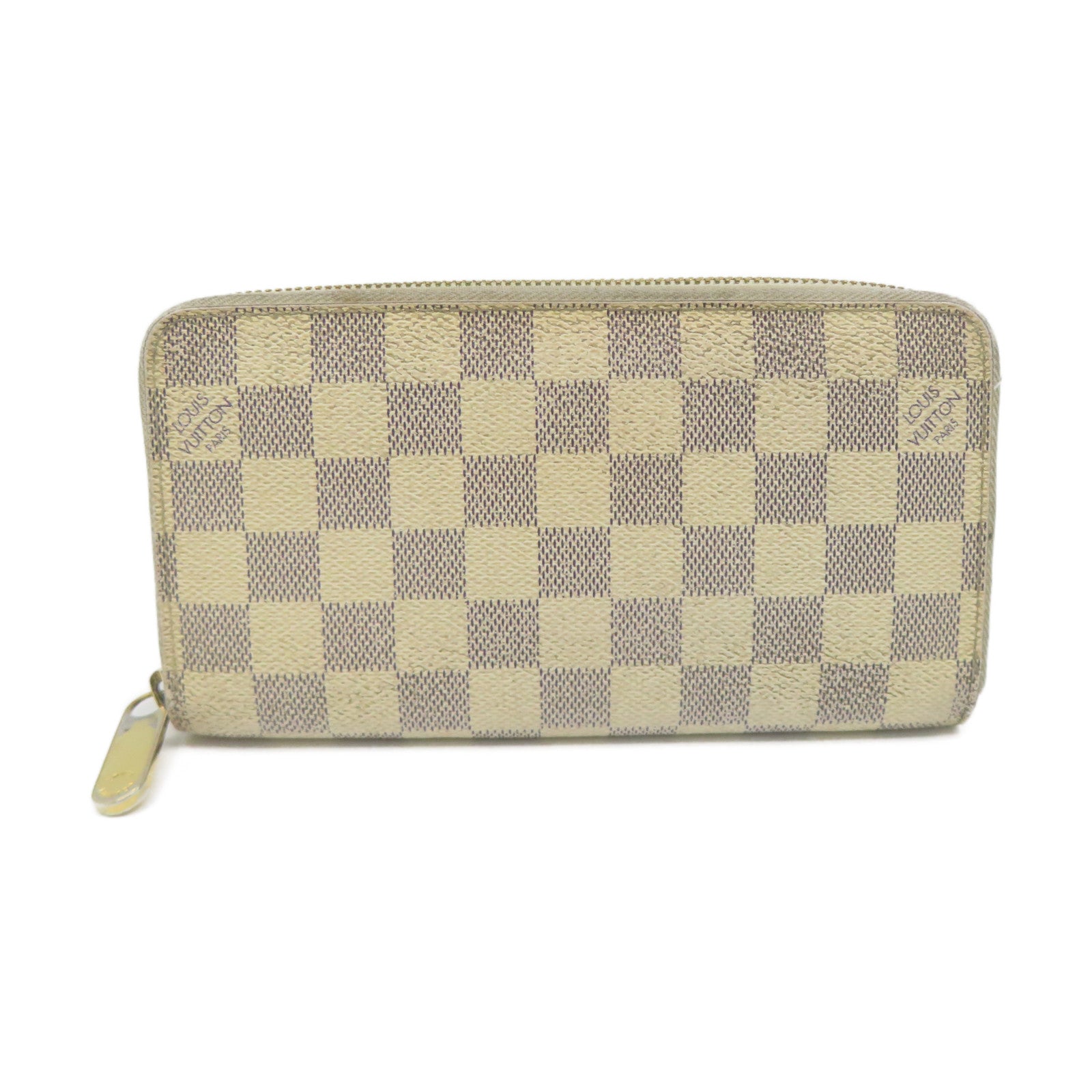 LOUIS VUITTON Damier Azur Zipper Long Wallet拉链长钱包米白色