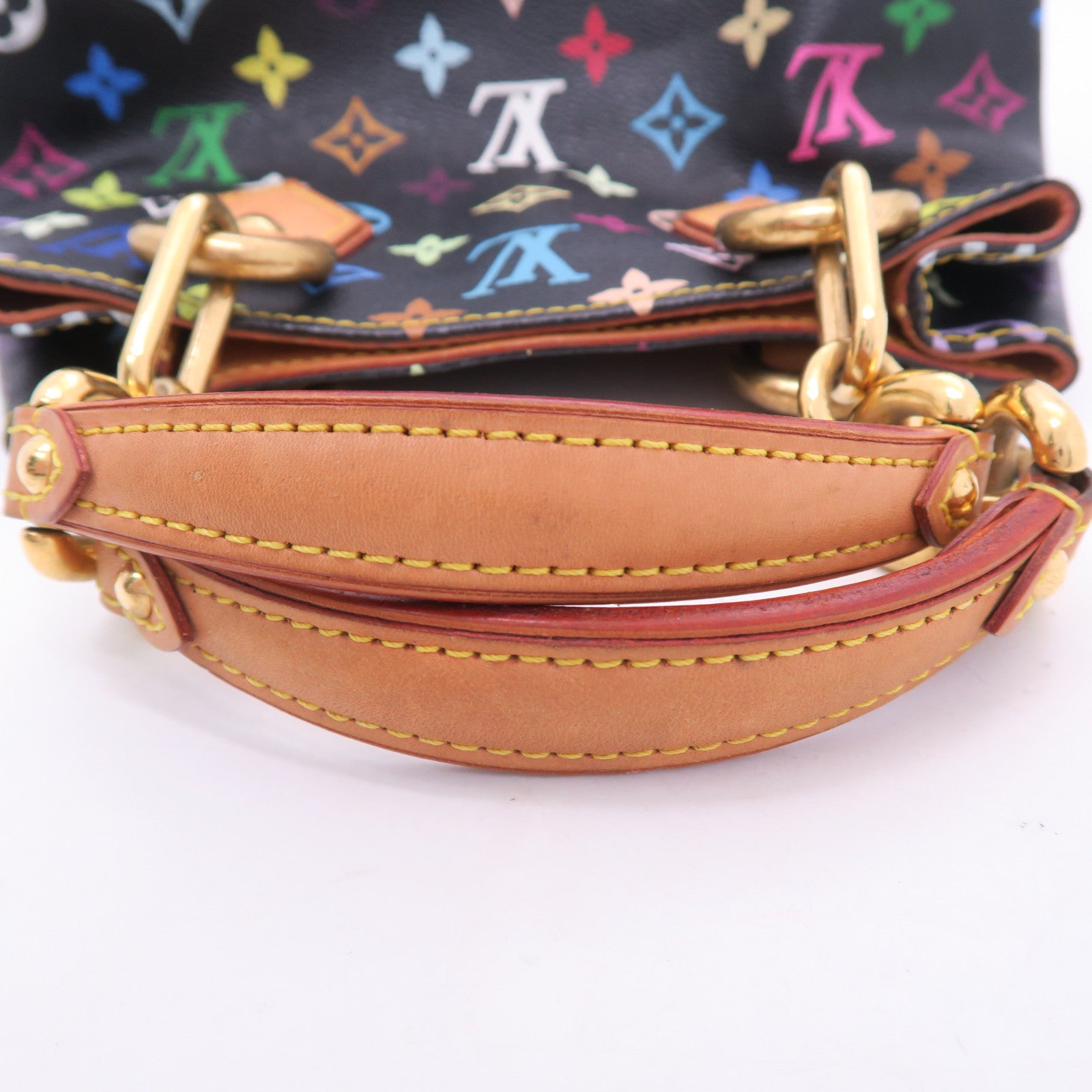 LOUIS VUITTON Monogram Multicolore Audra金扣手挽袋黑色
