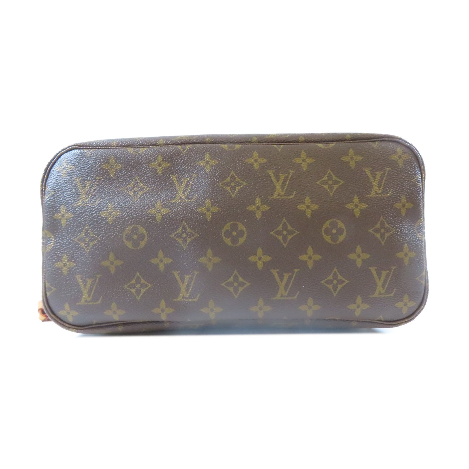 LOUIS VUITTON Monogram Neverfull MM金扣手挽袋啡色