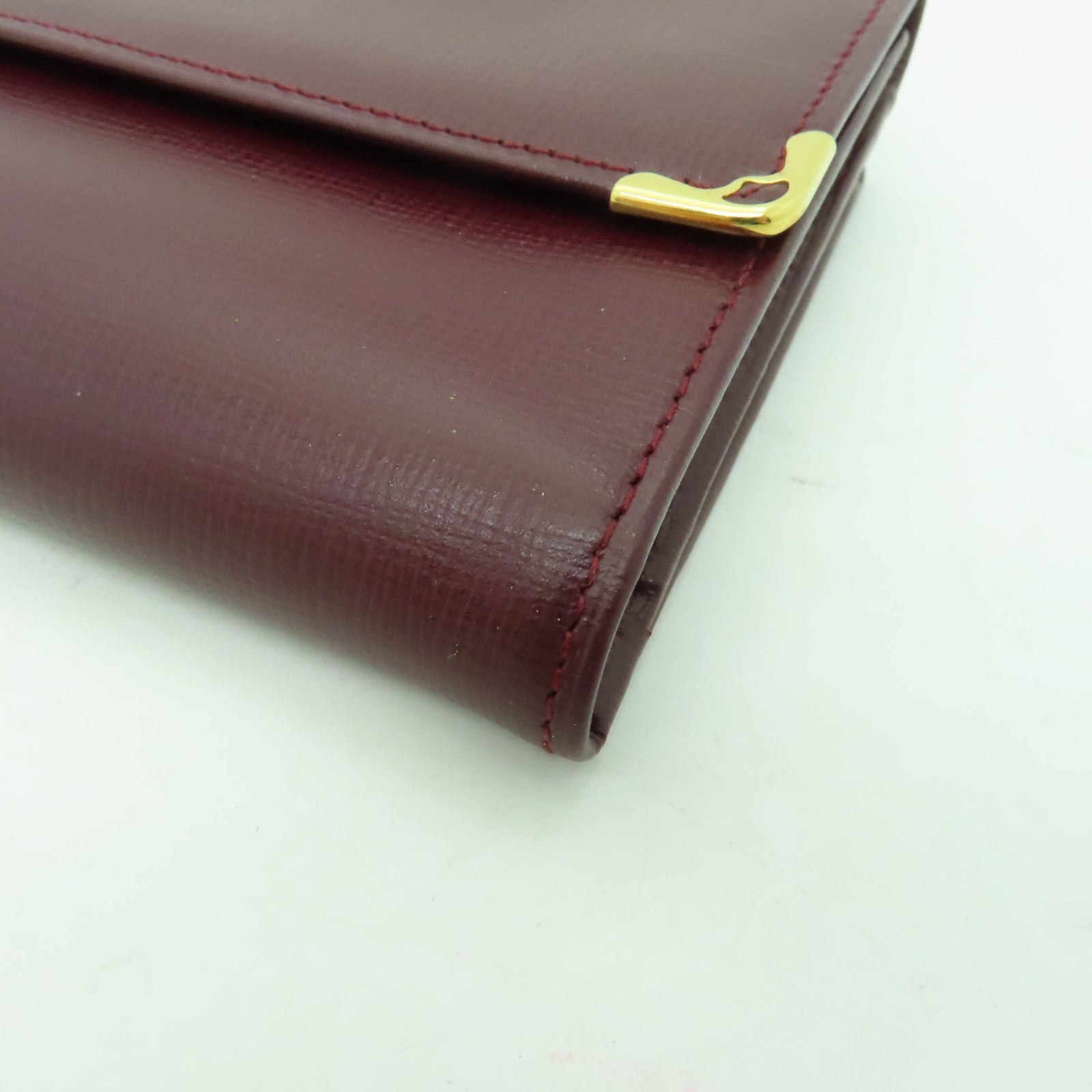 CARTIER 牛皮皮革Wallet金扣長錢包酒紅色