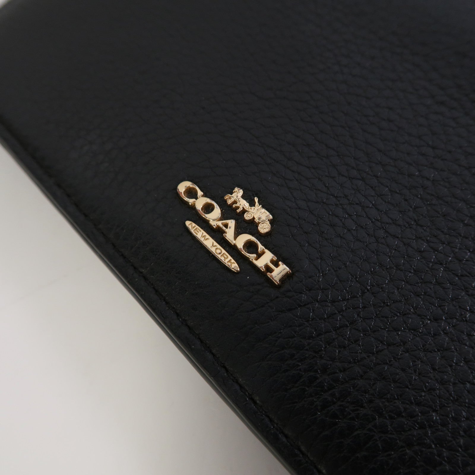 COACH 牛皮皮革Shoulder Bag金扣肩背袋黑色