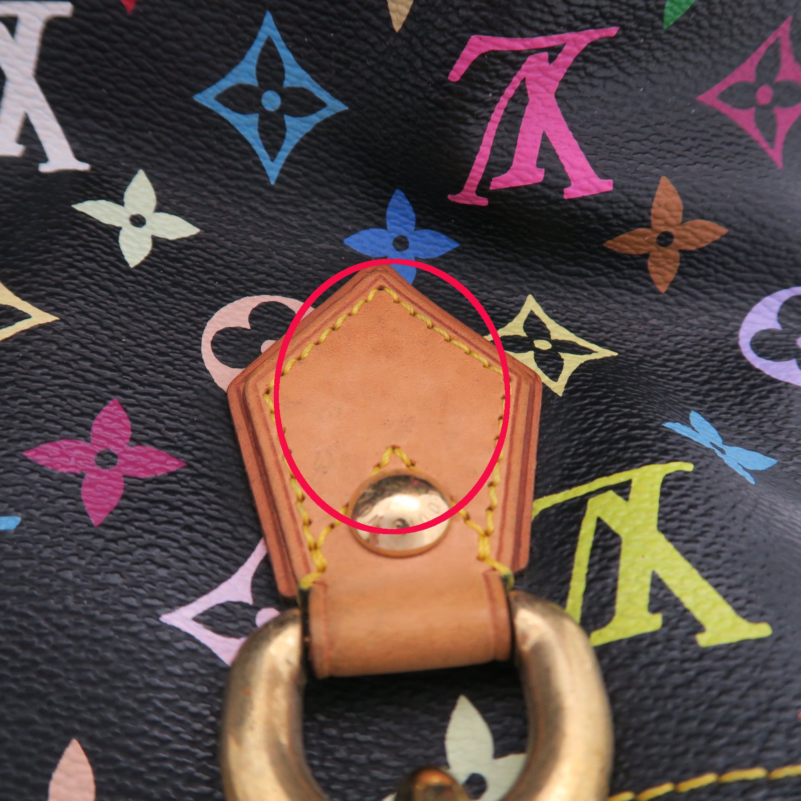 LOUIS VUITTON Monogram Multicolore Audra金扣手挽袋黑色