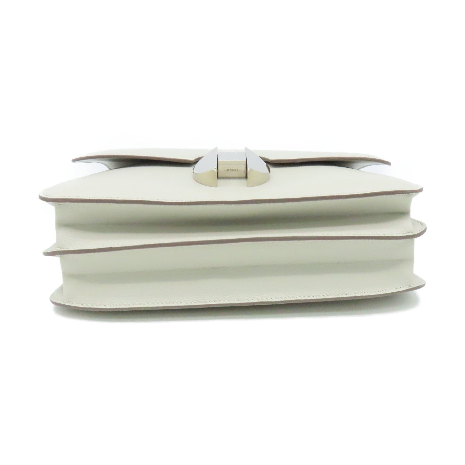 HERMES Evercolor皮革2002 Shoulder Bag銀扣肩背袋Gris Perle珍珠灰
