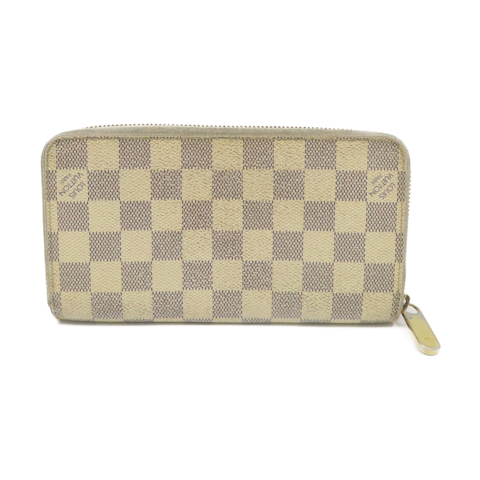 LOUIS VUITTON Damier Azur Zipper Long Wallet拉链长钱包米白色