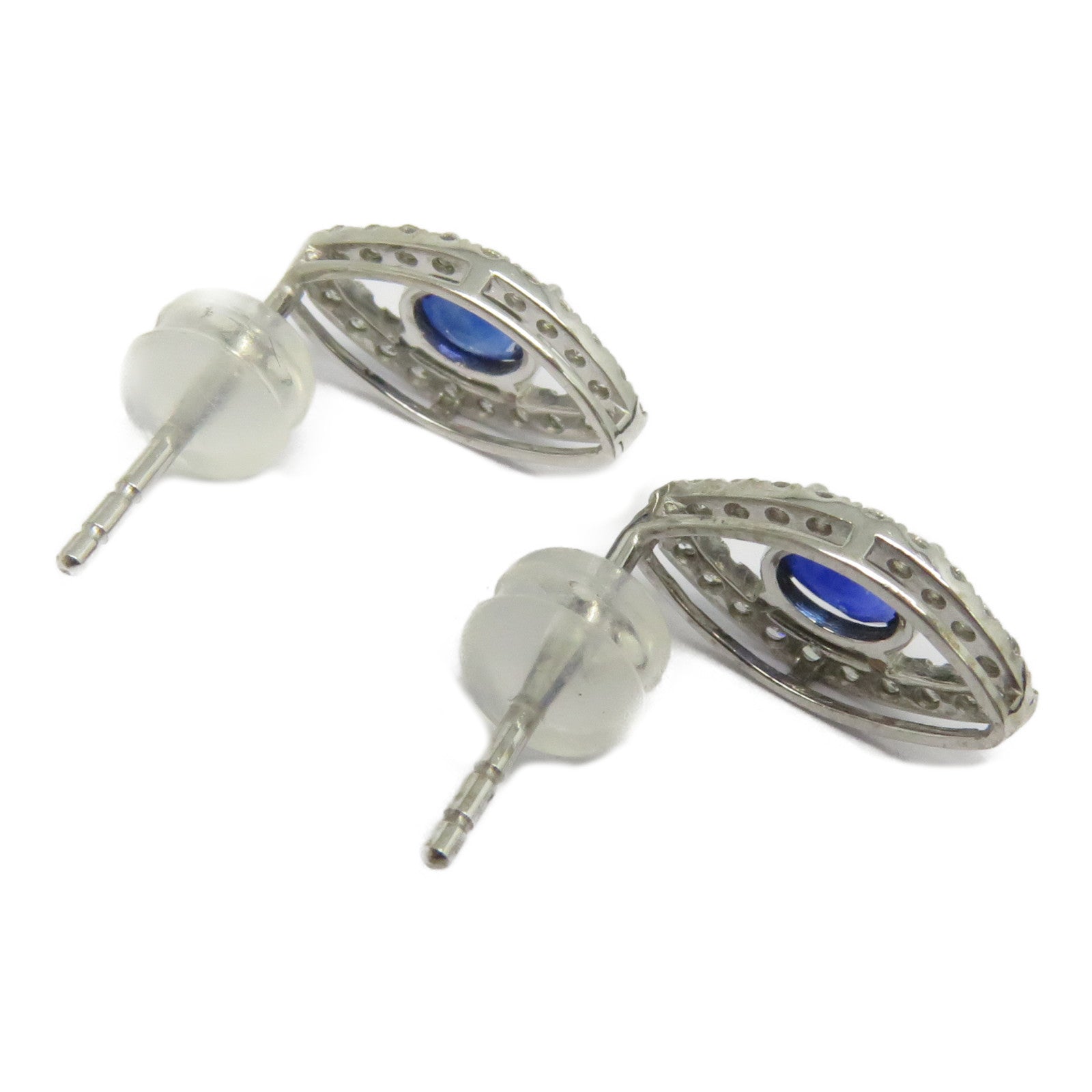 JEWELRY 【激減優惠】18K白金Sapphire Earrigns 0.960ct藍寶石/0.240ct鑽石耳環