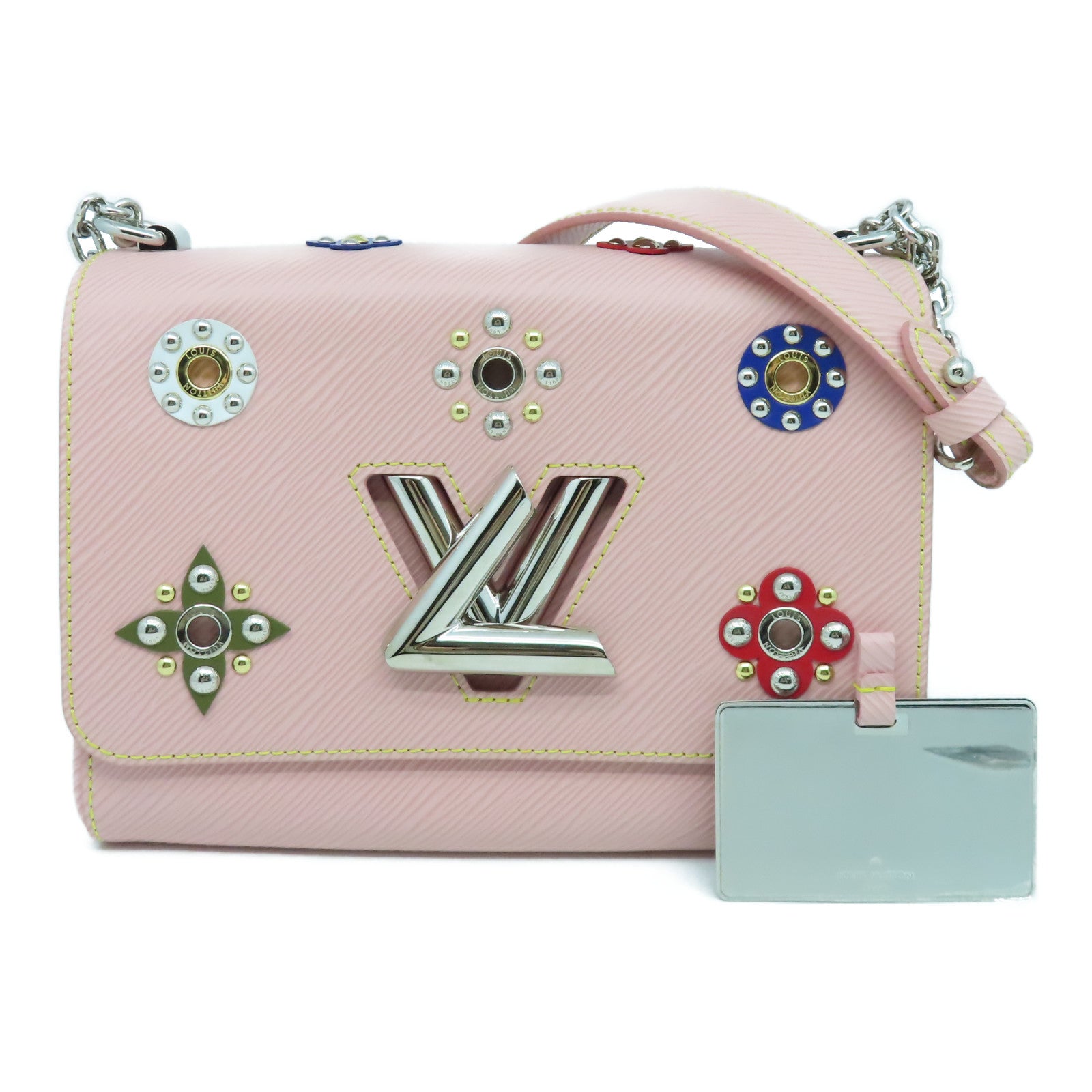 LOUIS VUITTON 【激減優惠】Epi Twist MM銀扣肩背袋粉紅色