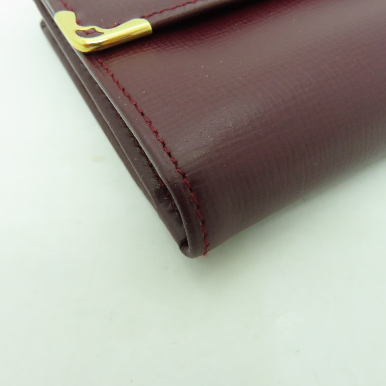 CARTIER 牛皮皮革Wallet金扣長錢包酒紅色