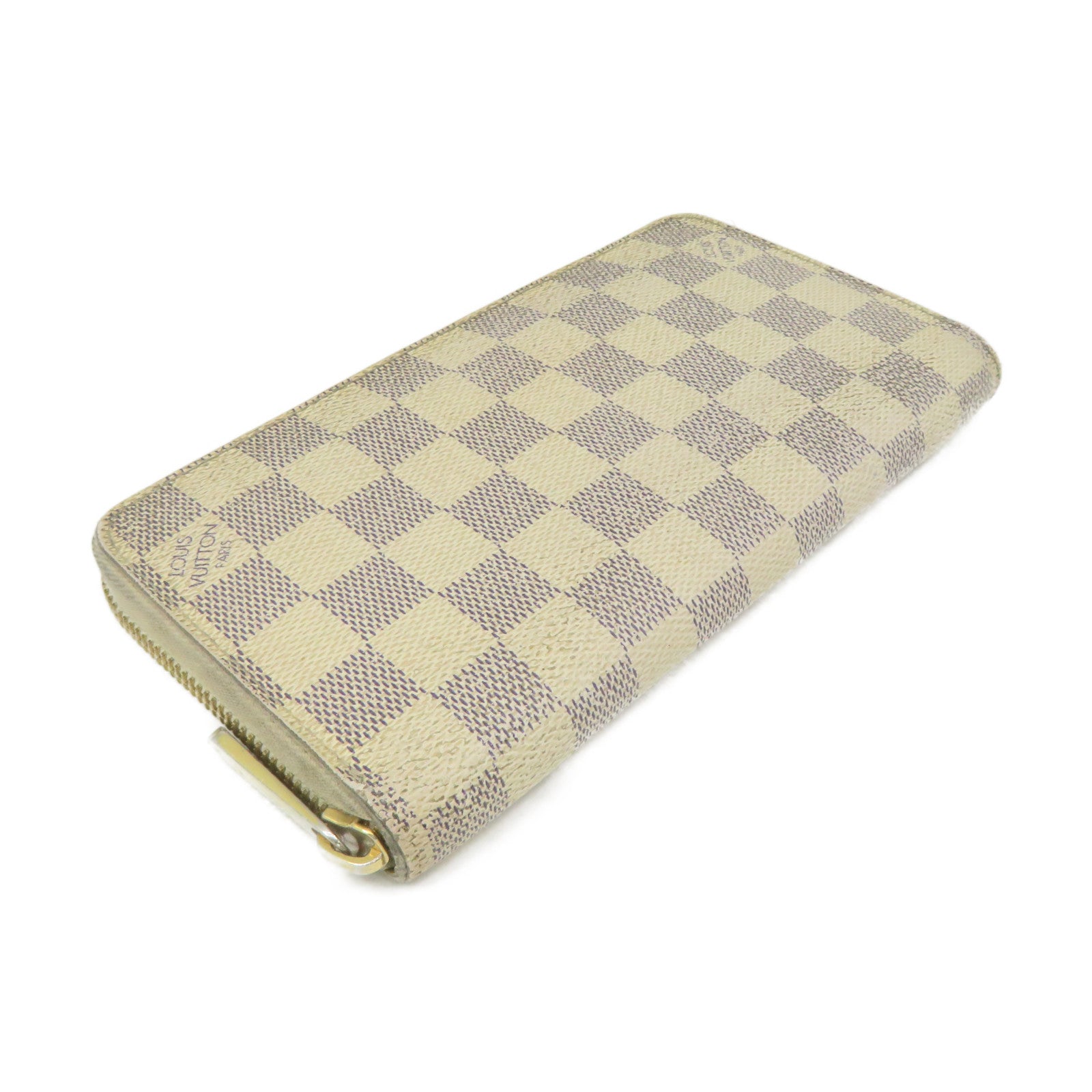 LOUIS VUITTON Damier Azur Zipper Long Wallet拉链长钱包米白色