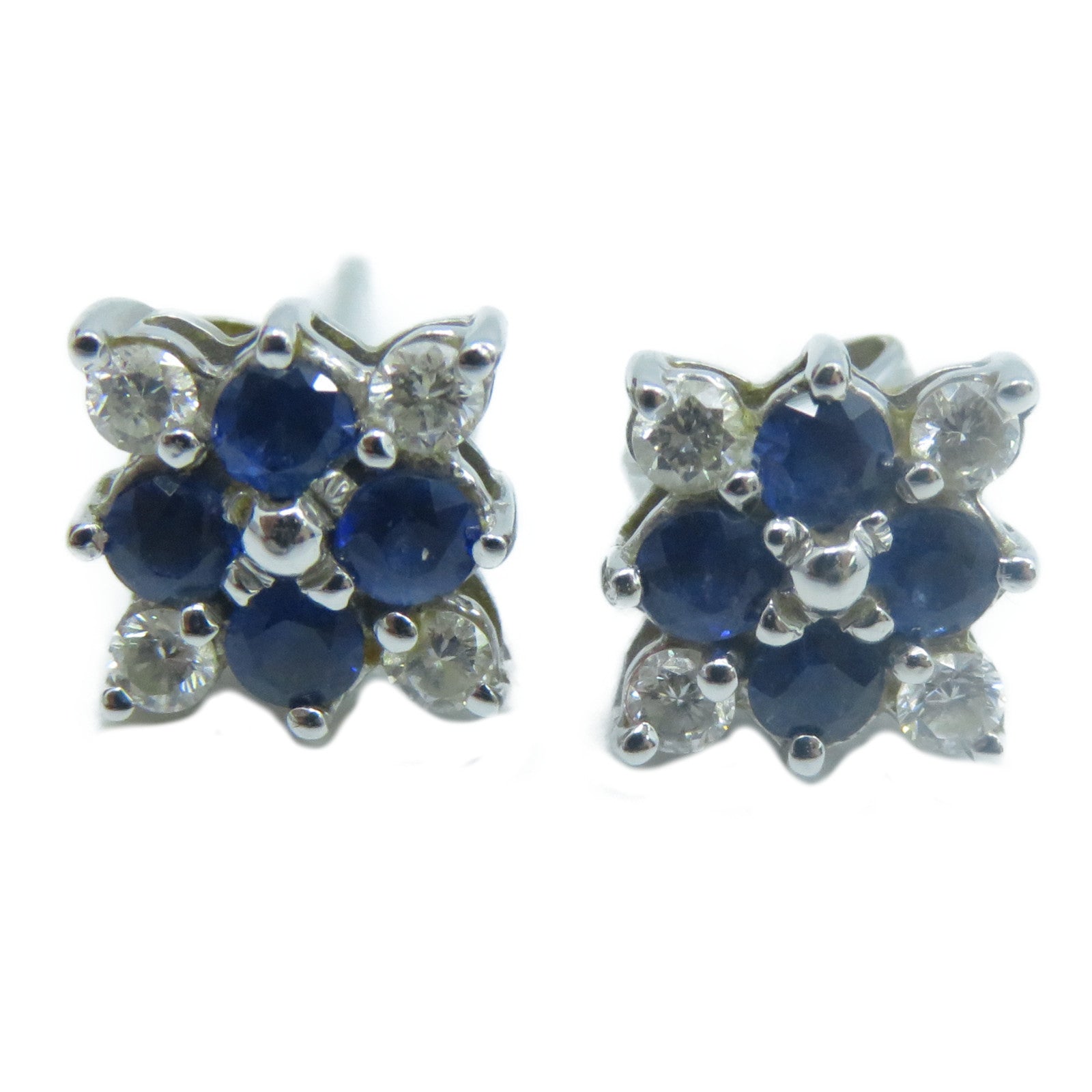 JEWELRY 18K白金Sapphire Earrings藍寶石/鑽石耳環