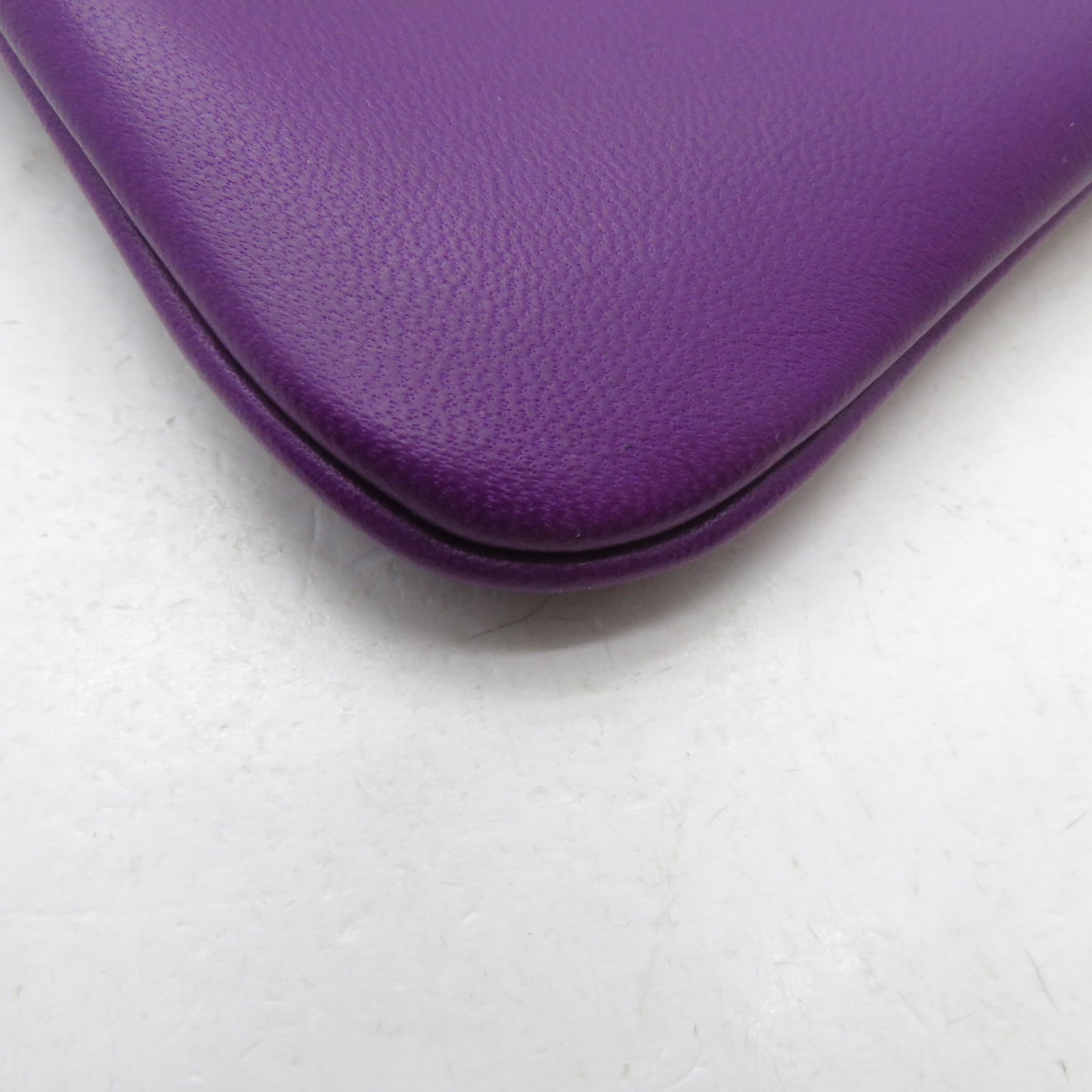 HERMES Swift皮革Aline銀扣肩背袋海Anemone海葵紫色