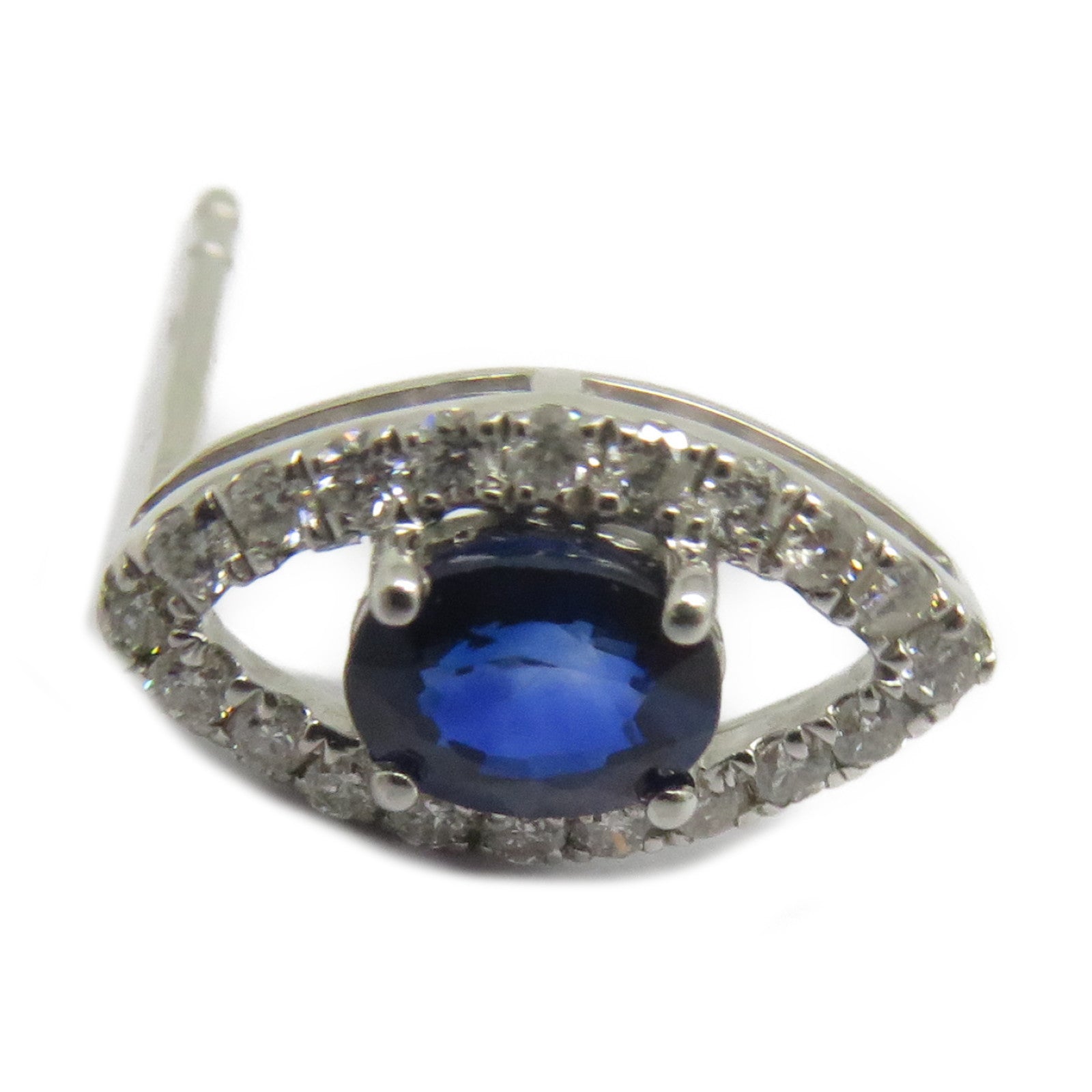 JEWELRY 【激減優惠】18K白金Sapphire Earrigns 0.960ct藍寶石/0.240ct鑽石耳環