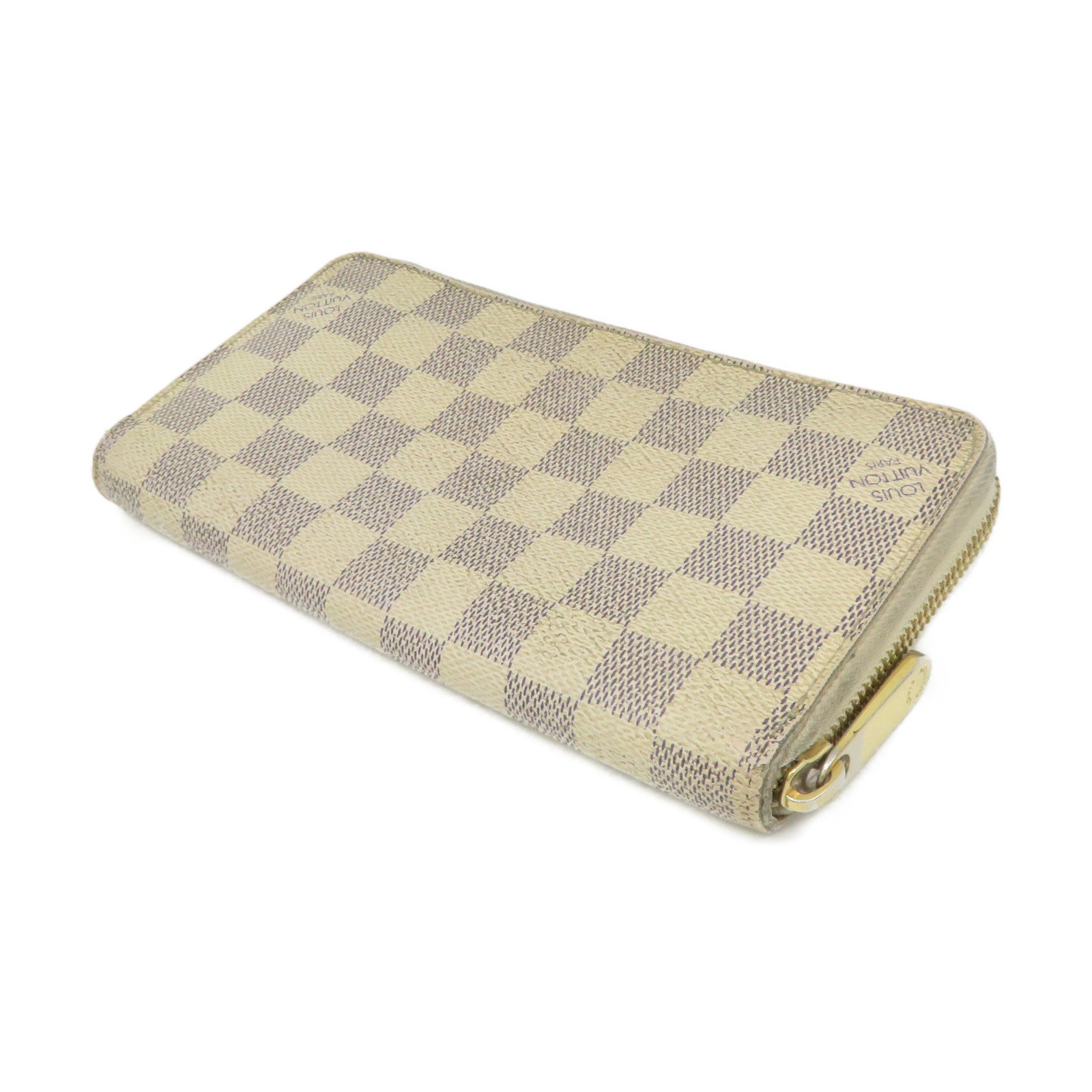 LOUIS VUITTON Damier Azur Zipper Long Wallet拉链长钱包米白色