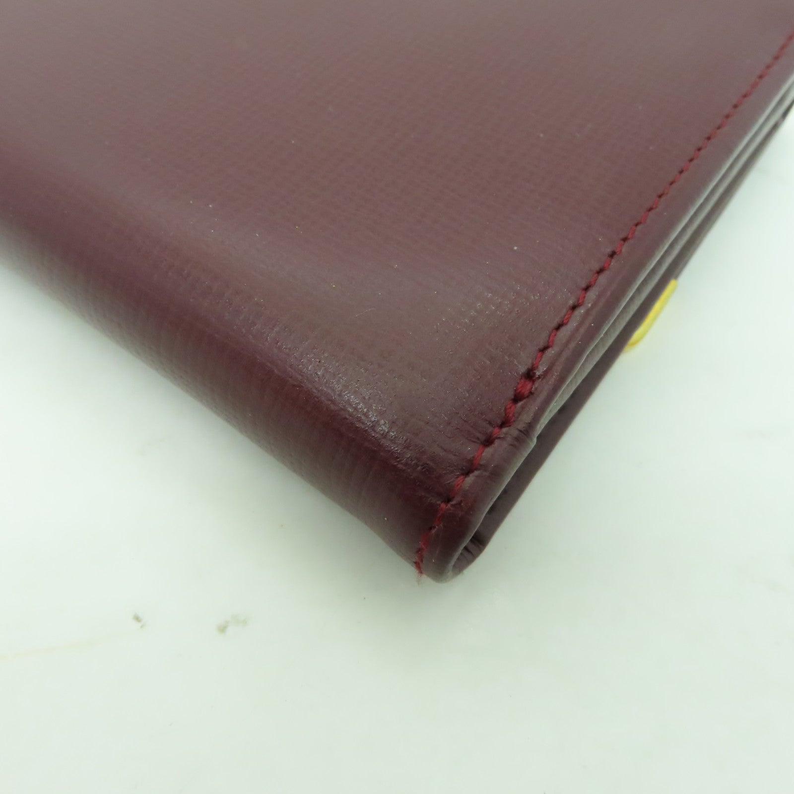 CARTIER 牛皮皮革Wallet金扣長錢包酒紅色