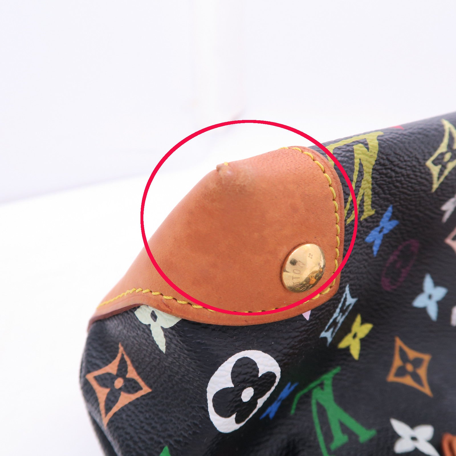 LOUIS VUITTON Monogram Multicolore Audra金扣手挽袋黑色