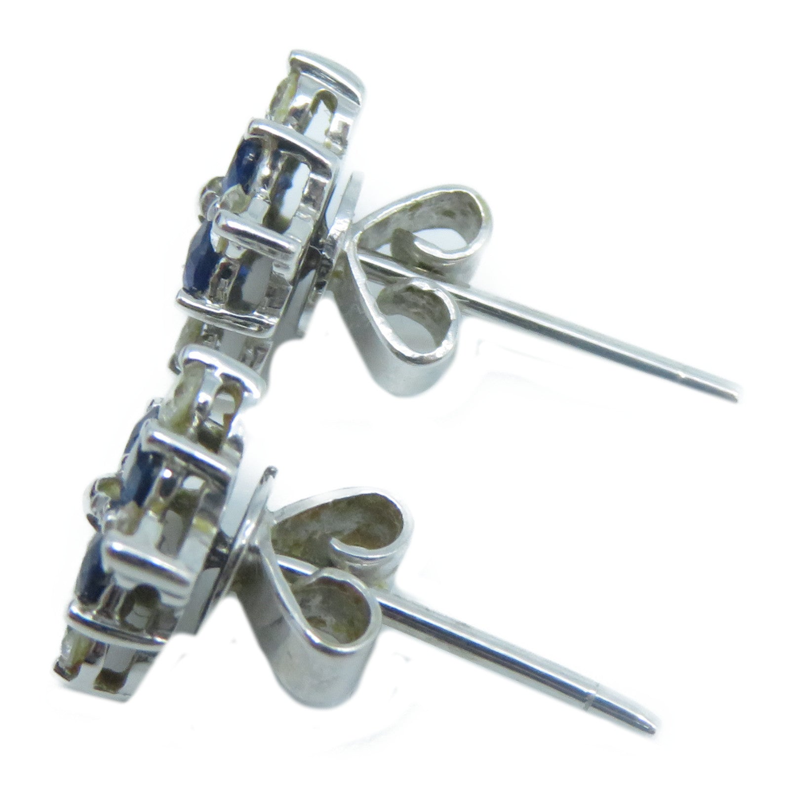 JEWELRY 18K白金Sapphire Earrings藍寶石/鑽石耳環