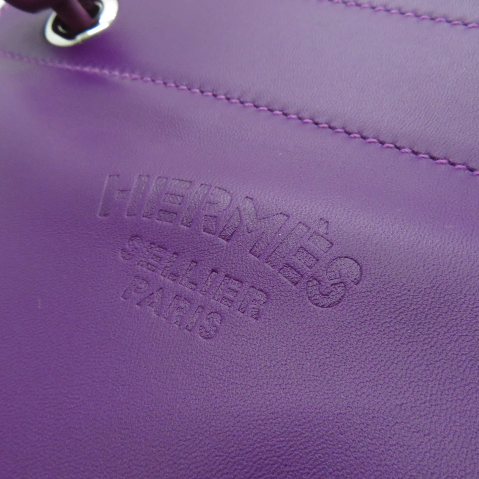 HERMES Swift皮革Aline銀扣肩背袋海Anemone海葵紫色