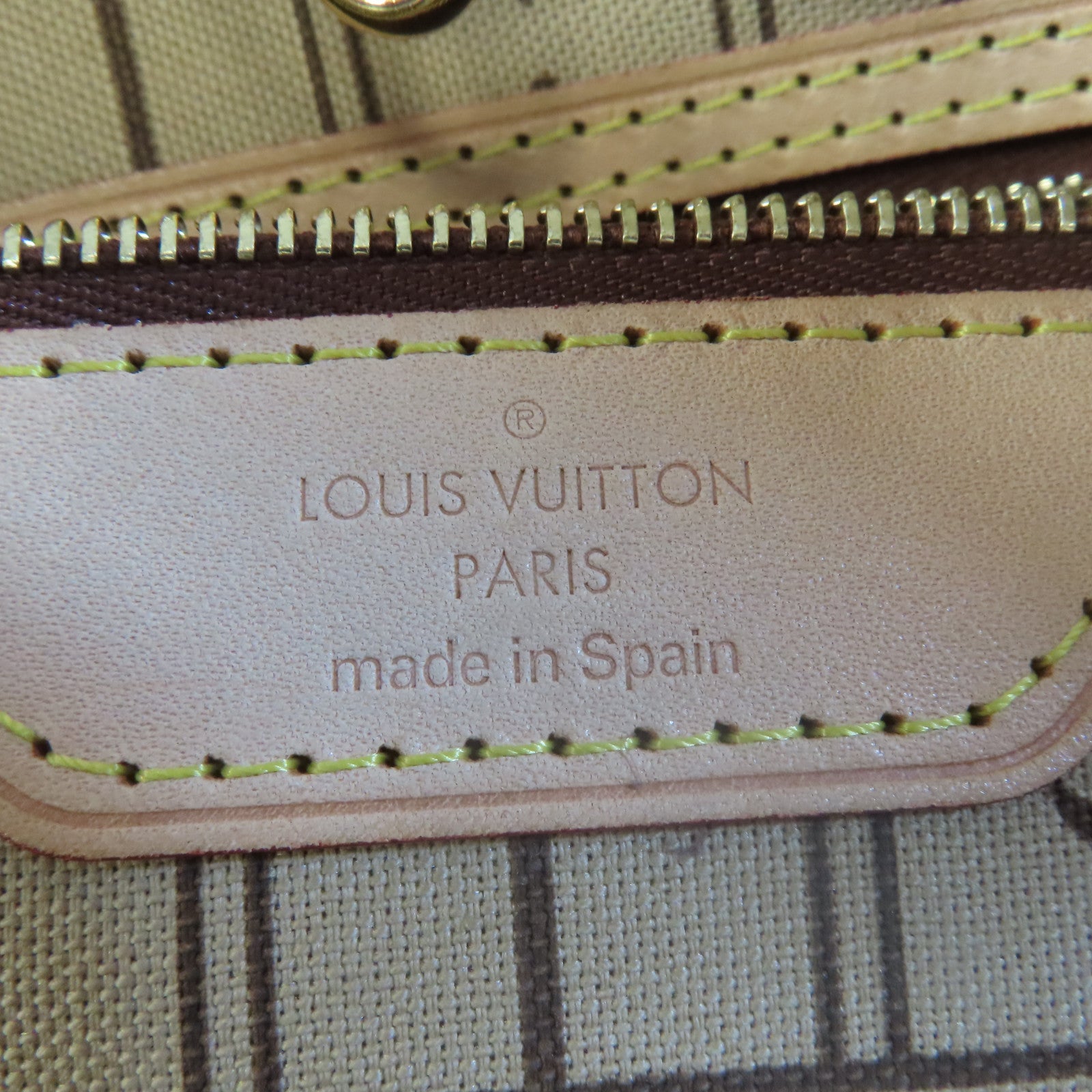 LOUIS VUITTON Monogram Neverfull MM金扣手挽袋啡色