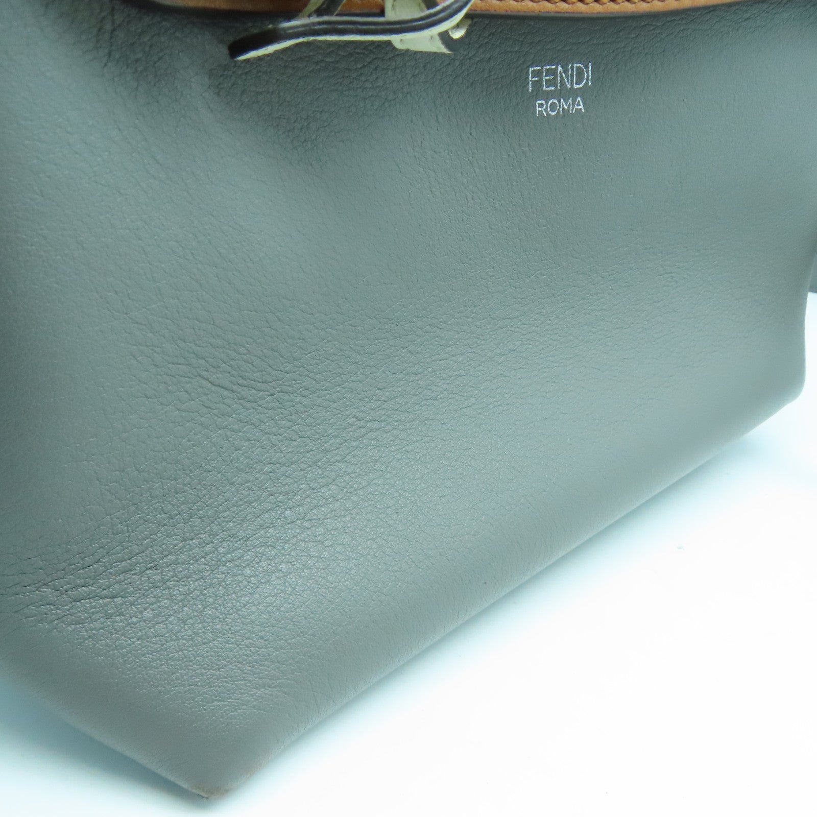 FENDI 【激減優惠】牛皮皮革By The Way Mini銀扣手挽肩背兩用袋灰色