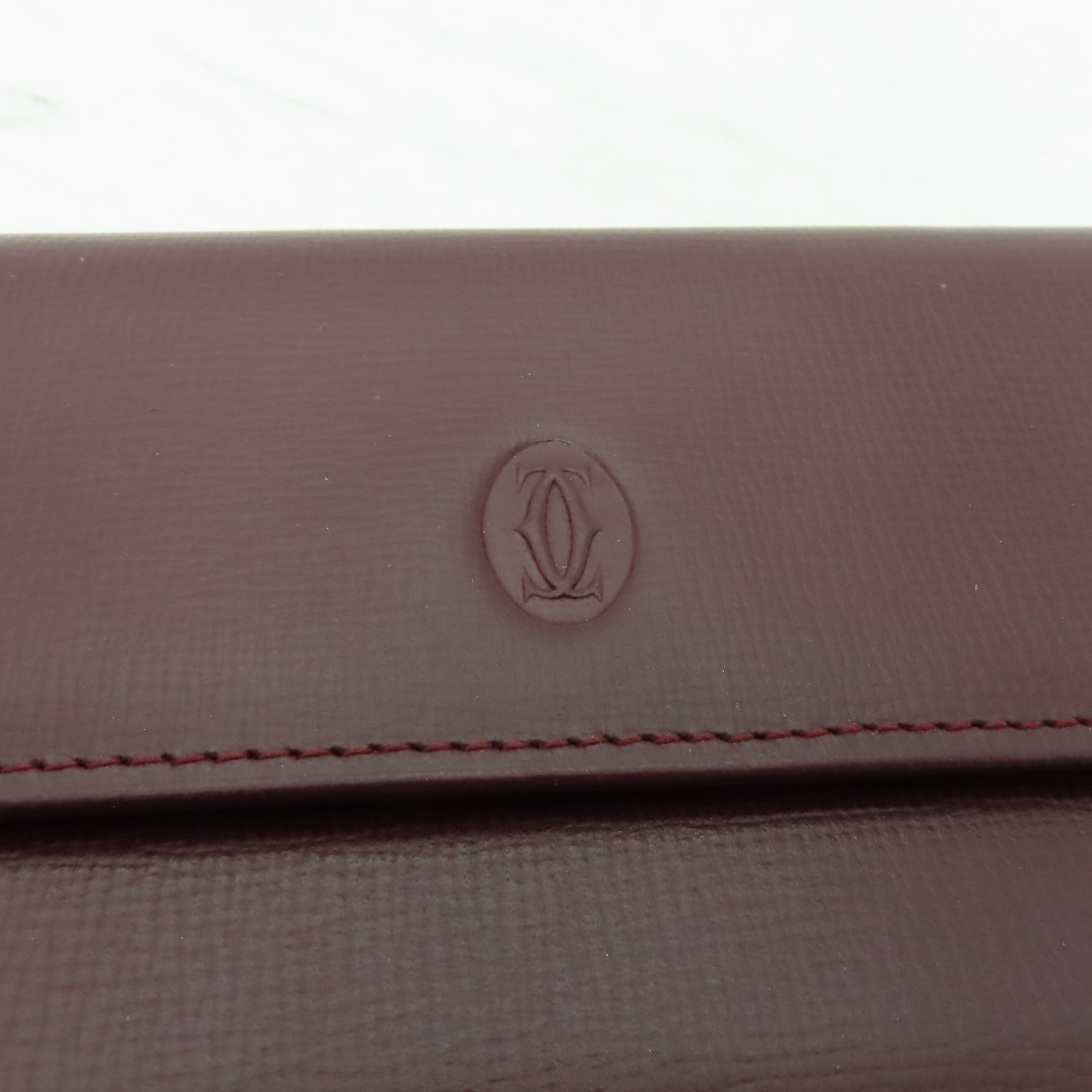 CARTIER 牛皮皮革Wallet金扣長錢包酒紅色