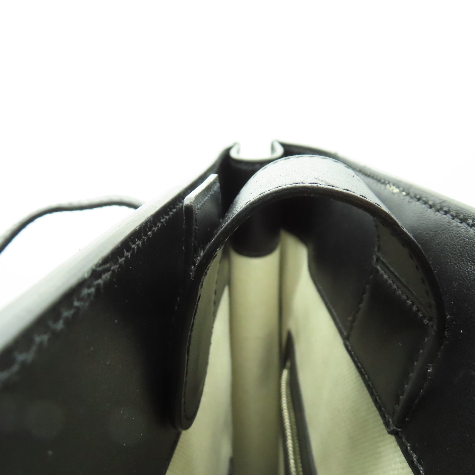 GUCCI 牛皮皮革Tote Bag銀扣手挽袋黑色