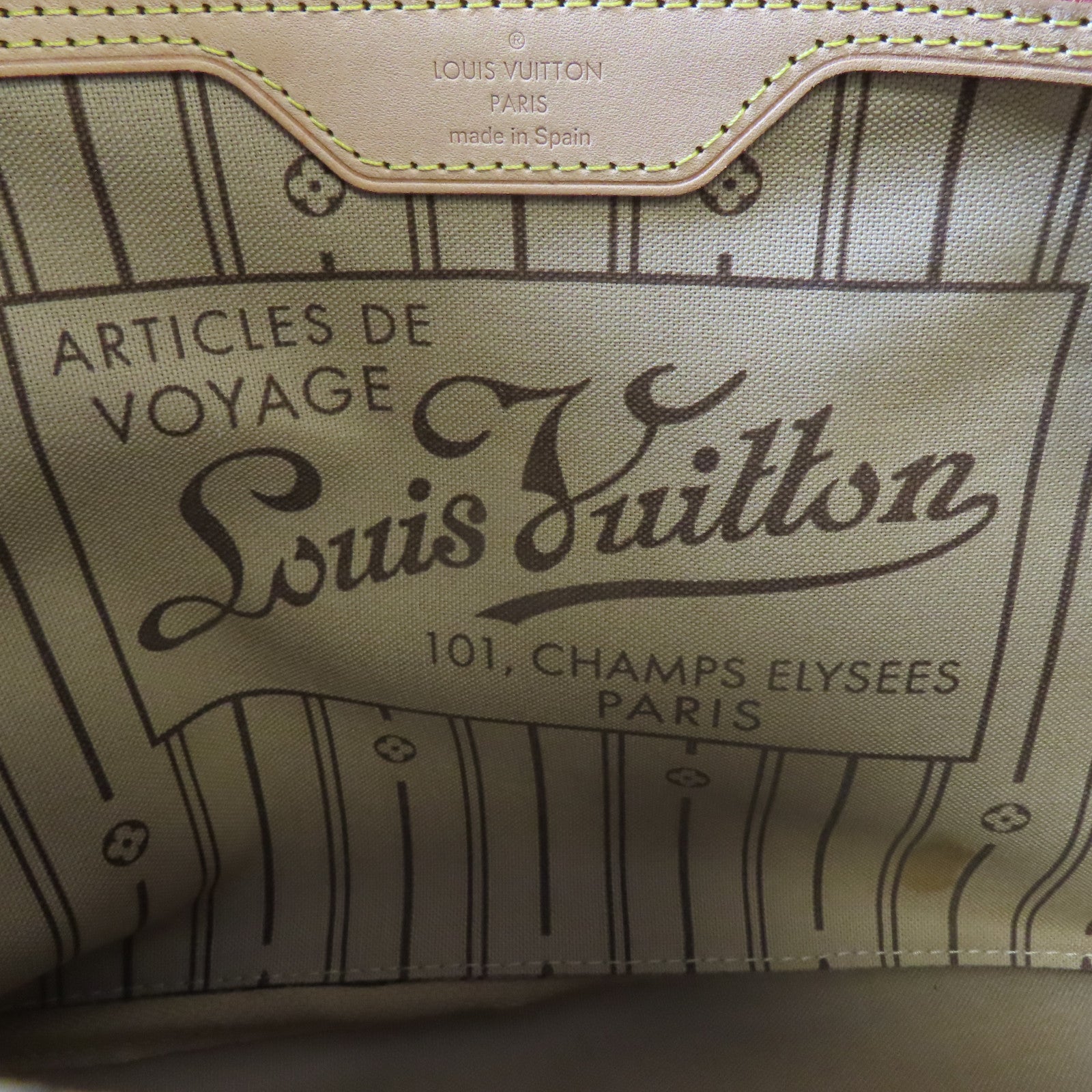 LOUIS VUITTON Monogram Neverfull MM金扣手挽袋啡色