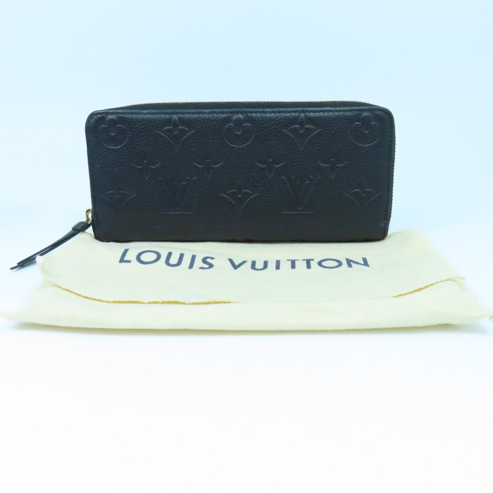 LOUIS VUITTON Monogram Empreinte Zipper Long Wallet金扣長錢包黑色