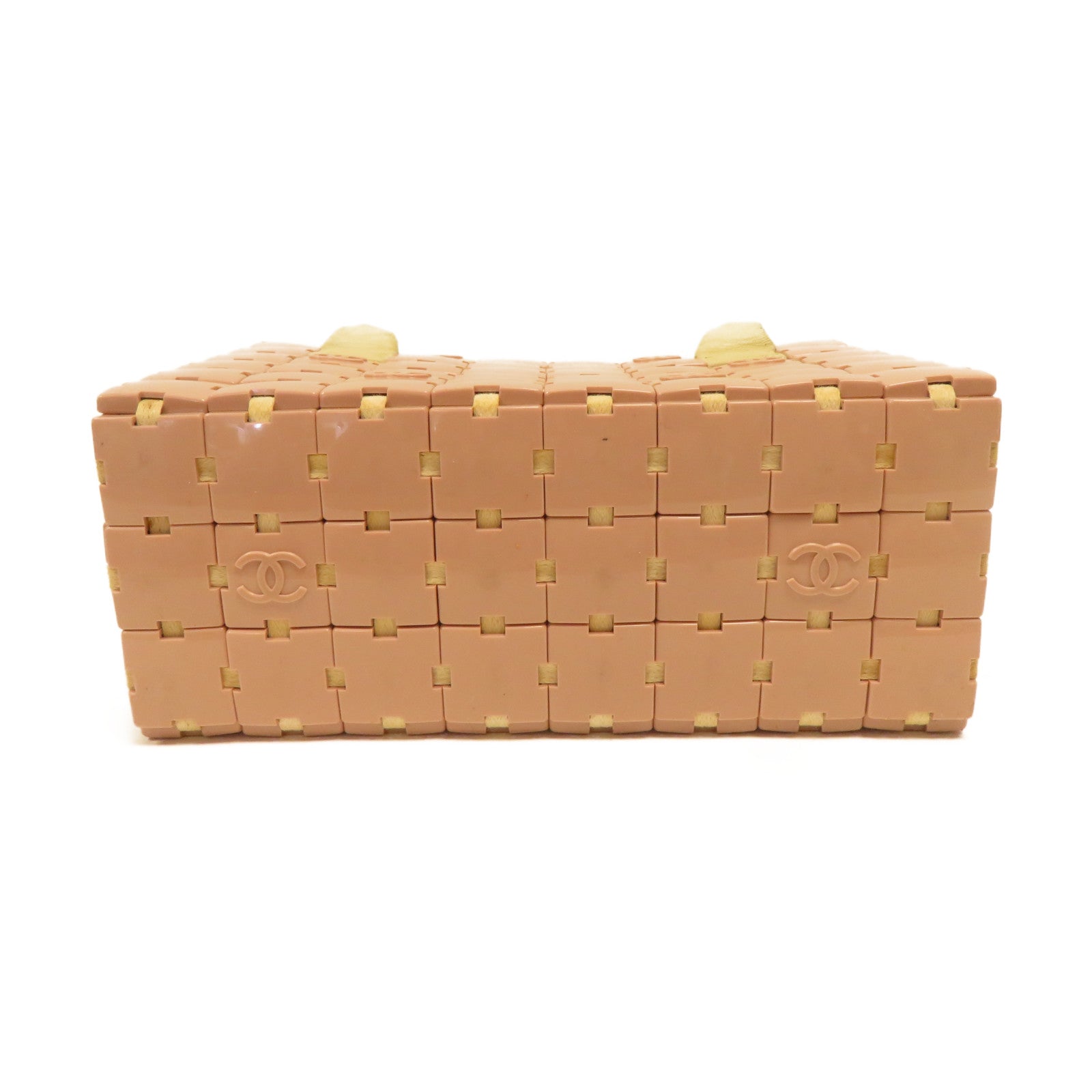 CHANEL 皮革/塑料Handbag手挽袋粉紅色/米色