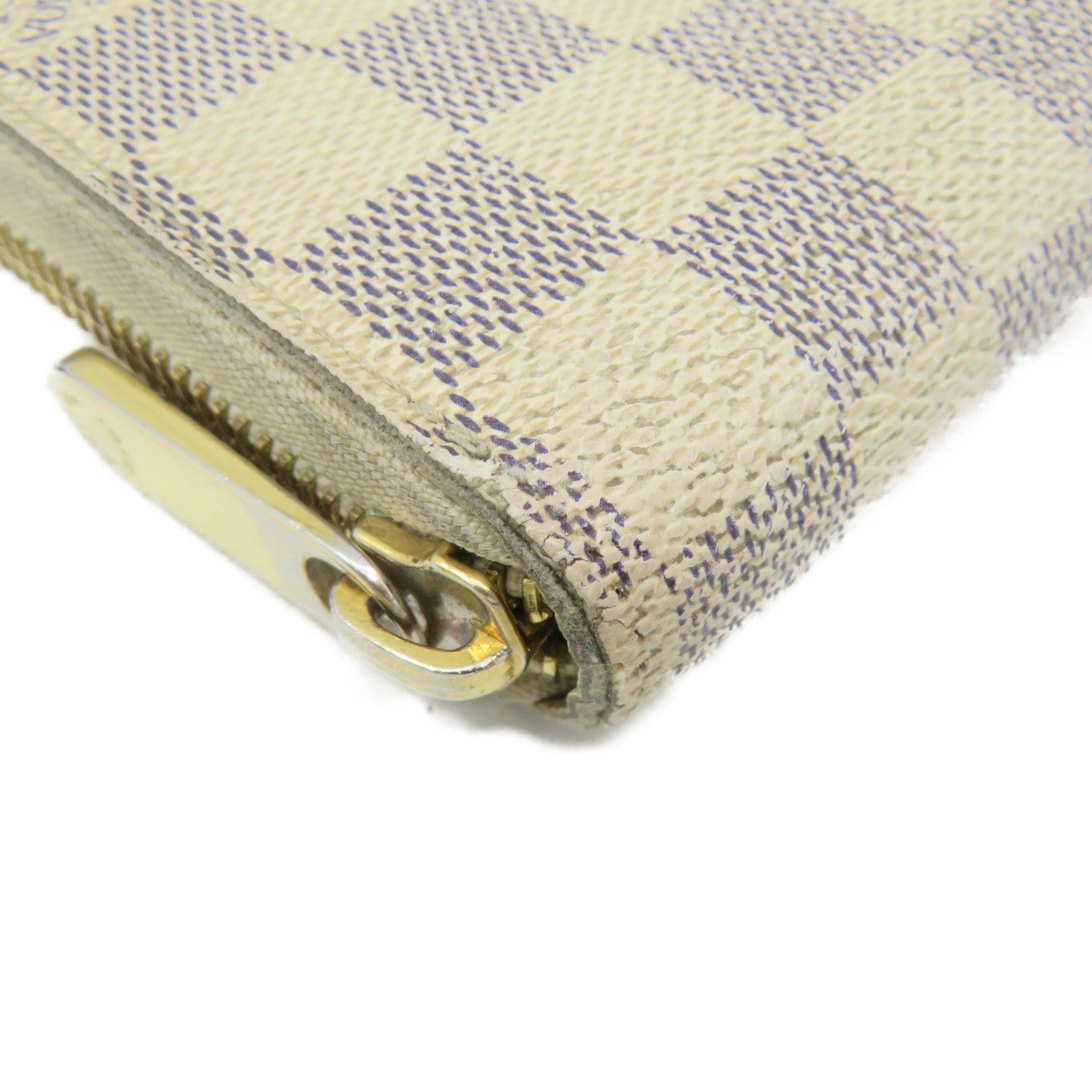 LOUIS VUITTON Damier Azur Zipper Long Wallet拉链长钱包米白色