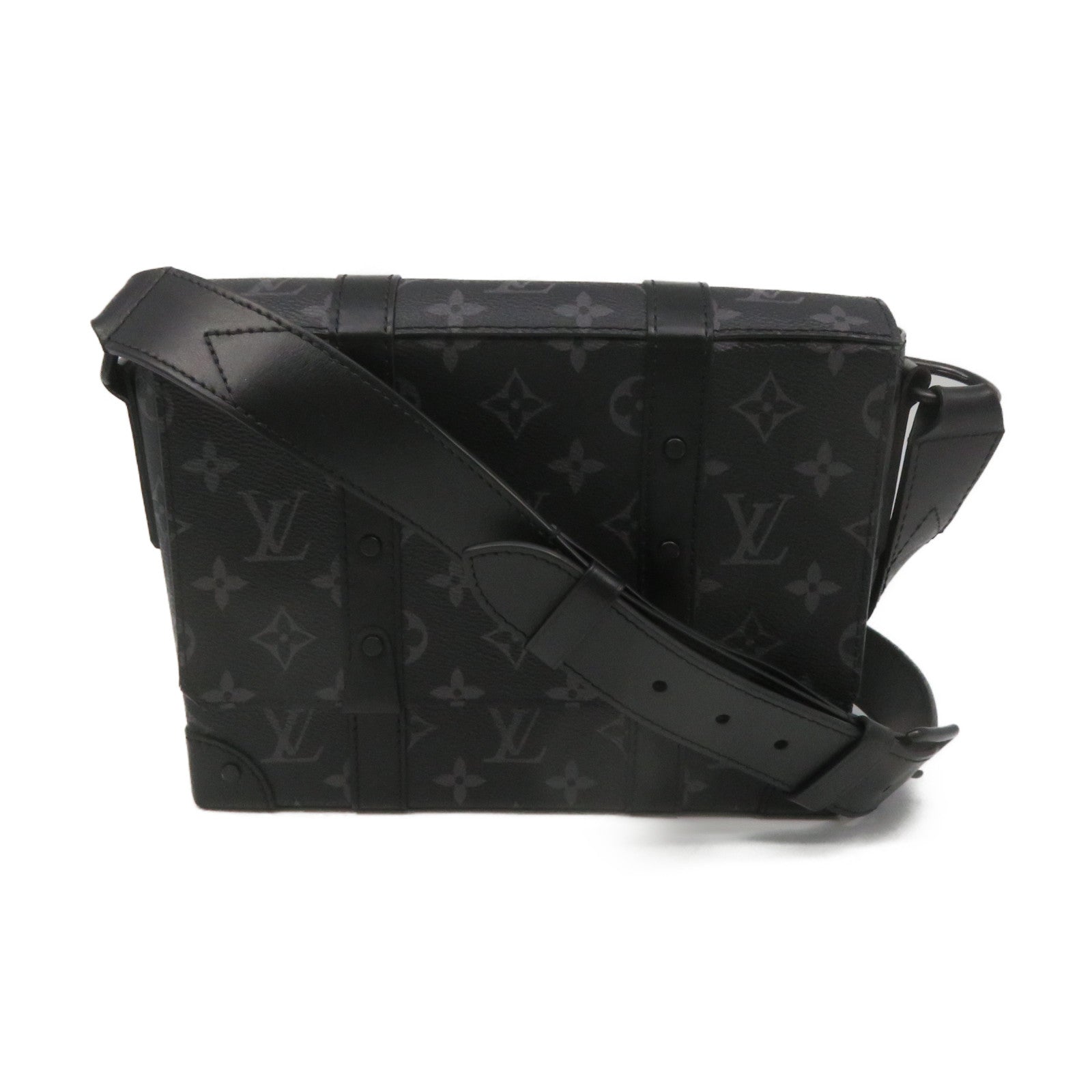 LOUIS VUITTON Mon-Eclipse Trunk Shoulder Bag Black