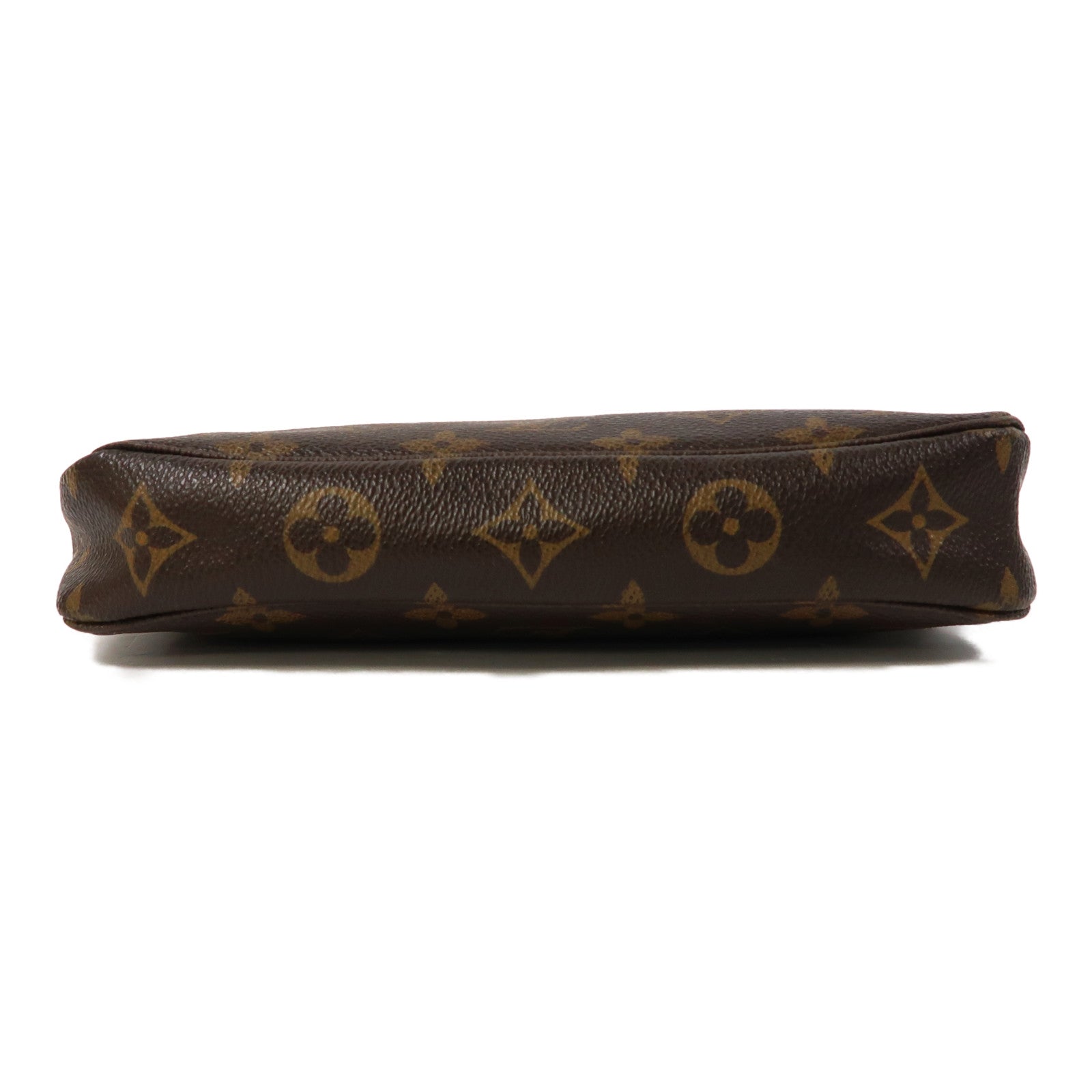 LOUIS VUITTON Monogram Pochette Accessories金扣手拿包啡色