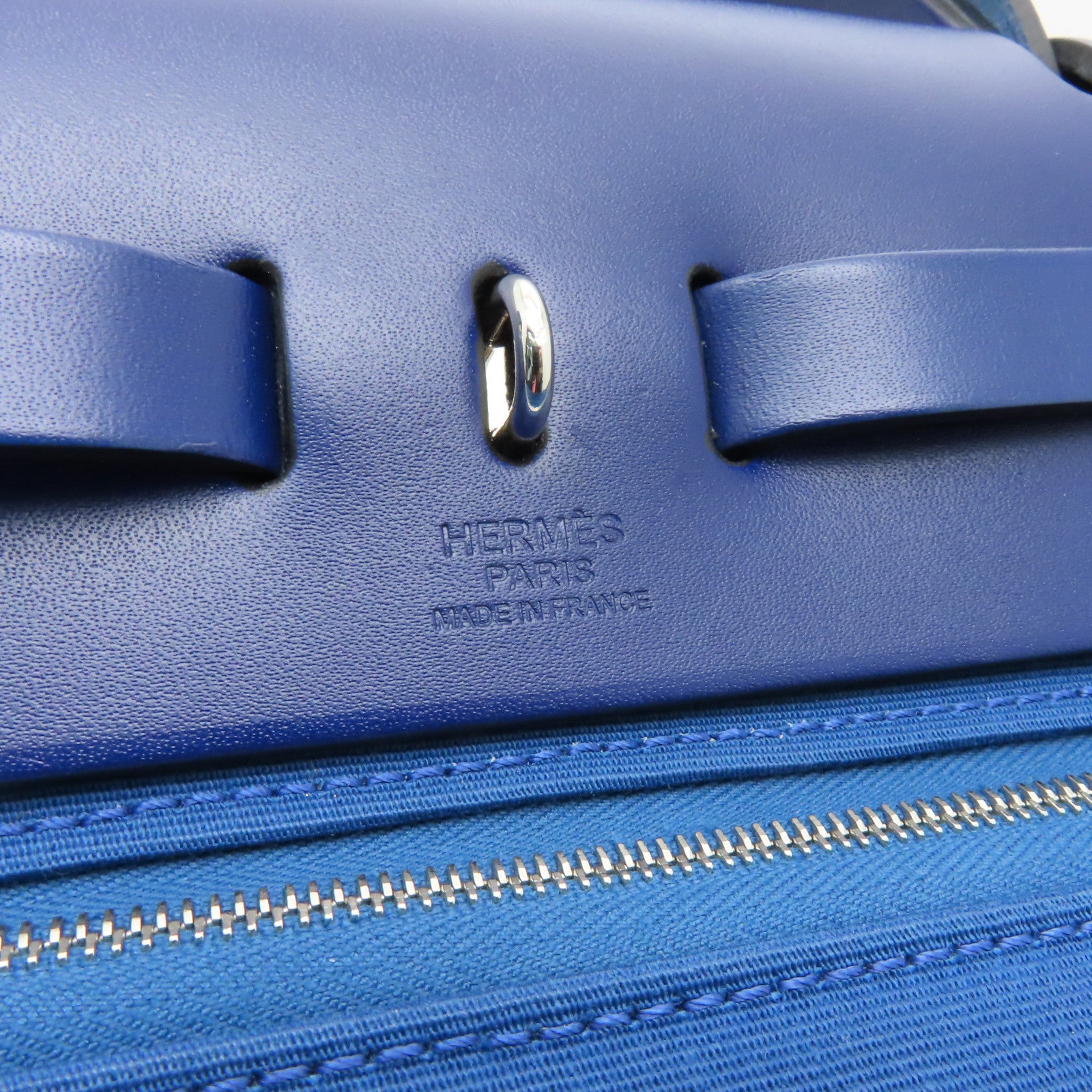 HERMES 帆布Herbag PM銀扣手挽肩背兩用袋黃色