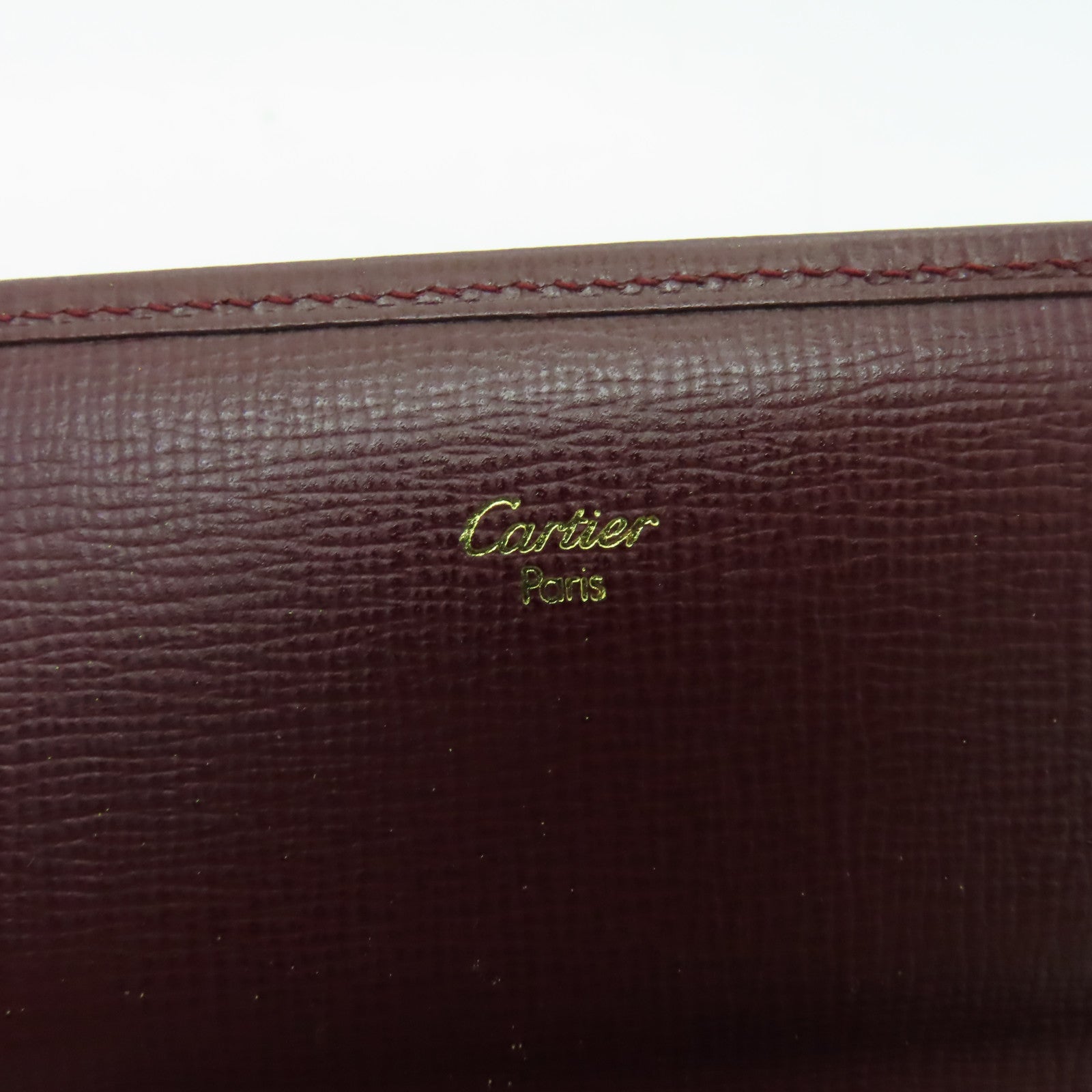 CARTIER 牛皮皮革Wallet金扣長錢包酒紅色