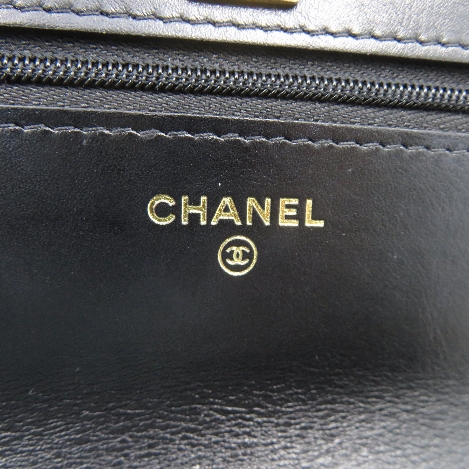 CHANEL 菱格羊皮皮革2 Way Chain Shoulder金扣鏈帶手挽肩背兩用袋黑色