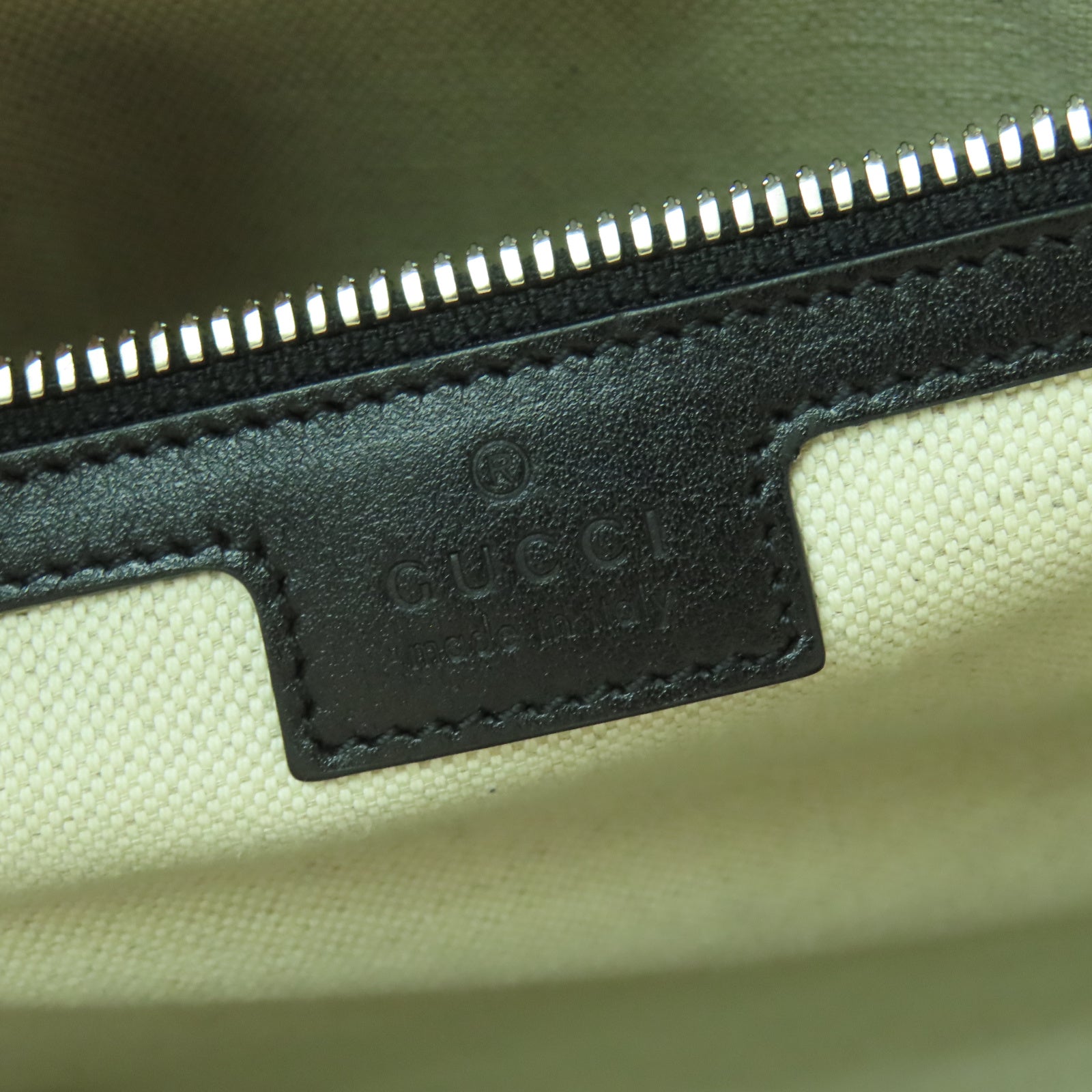 GUCCI 牛皮皮革Tote Bag銀扣手挽袋黑色