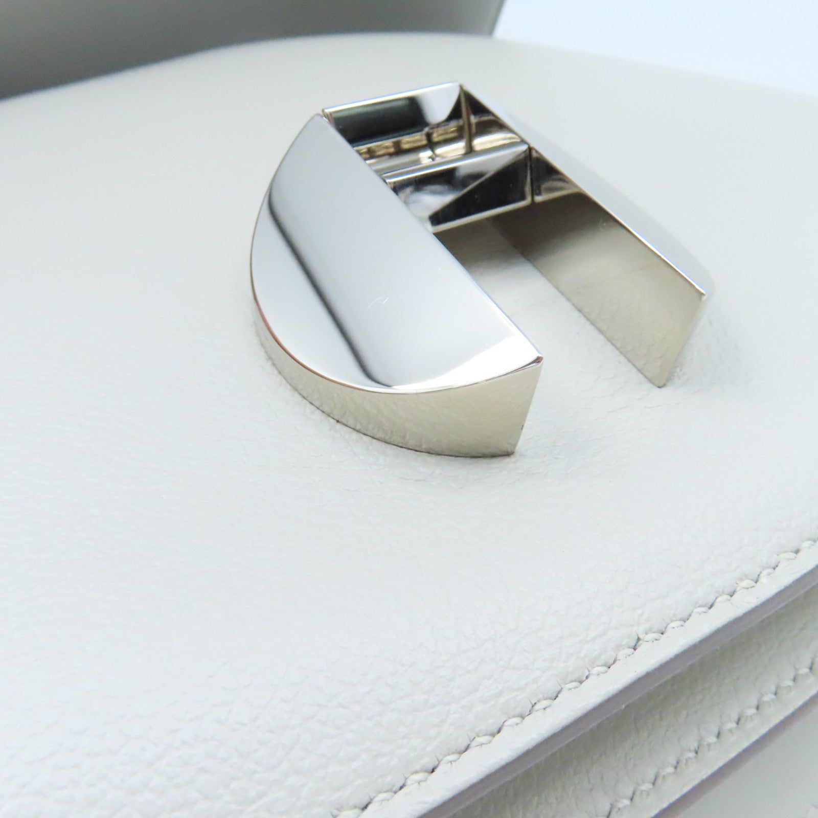 HERMES Evercolor皮革2002 Shoulder Bag銀扣肩背袋Gris Perle珍珠灰