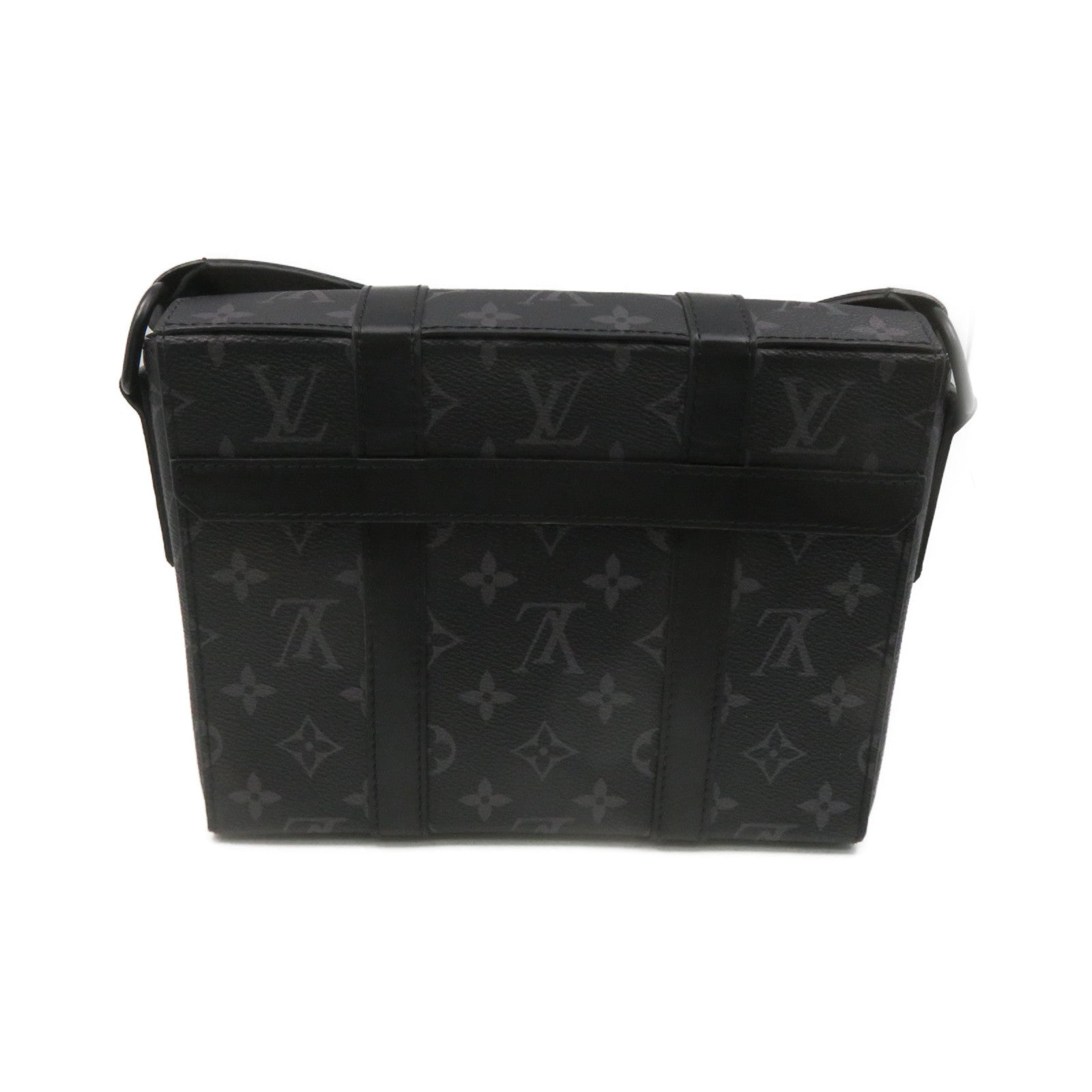 LOUIS VUITTON Mon-Eclipse Trunk Shoulder Bag Black