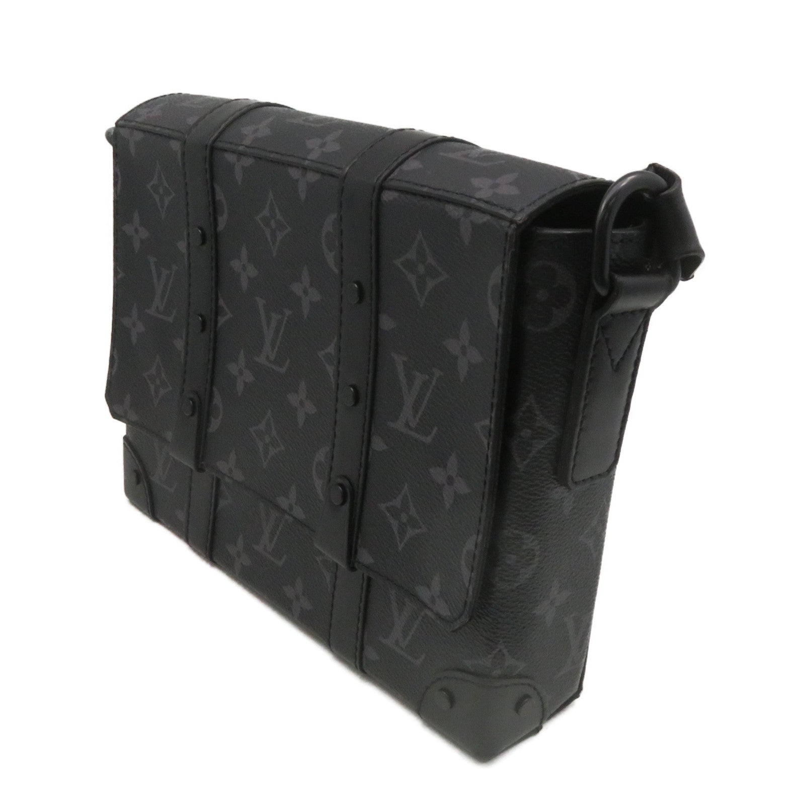 LOUIS VUITTON Mon-Eclipse Trunk Shoulder Bag Black
