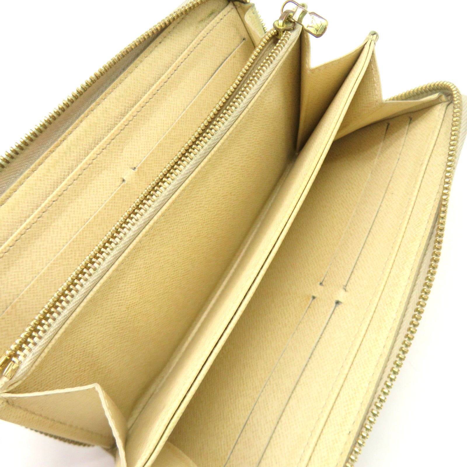 LOUIS VUITTON Damier Azur Zipper Long Wallet拉链长钱包米白色