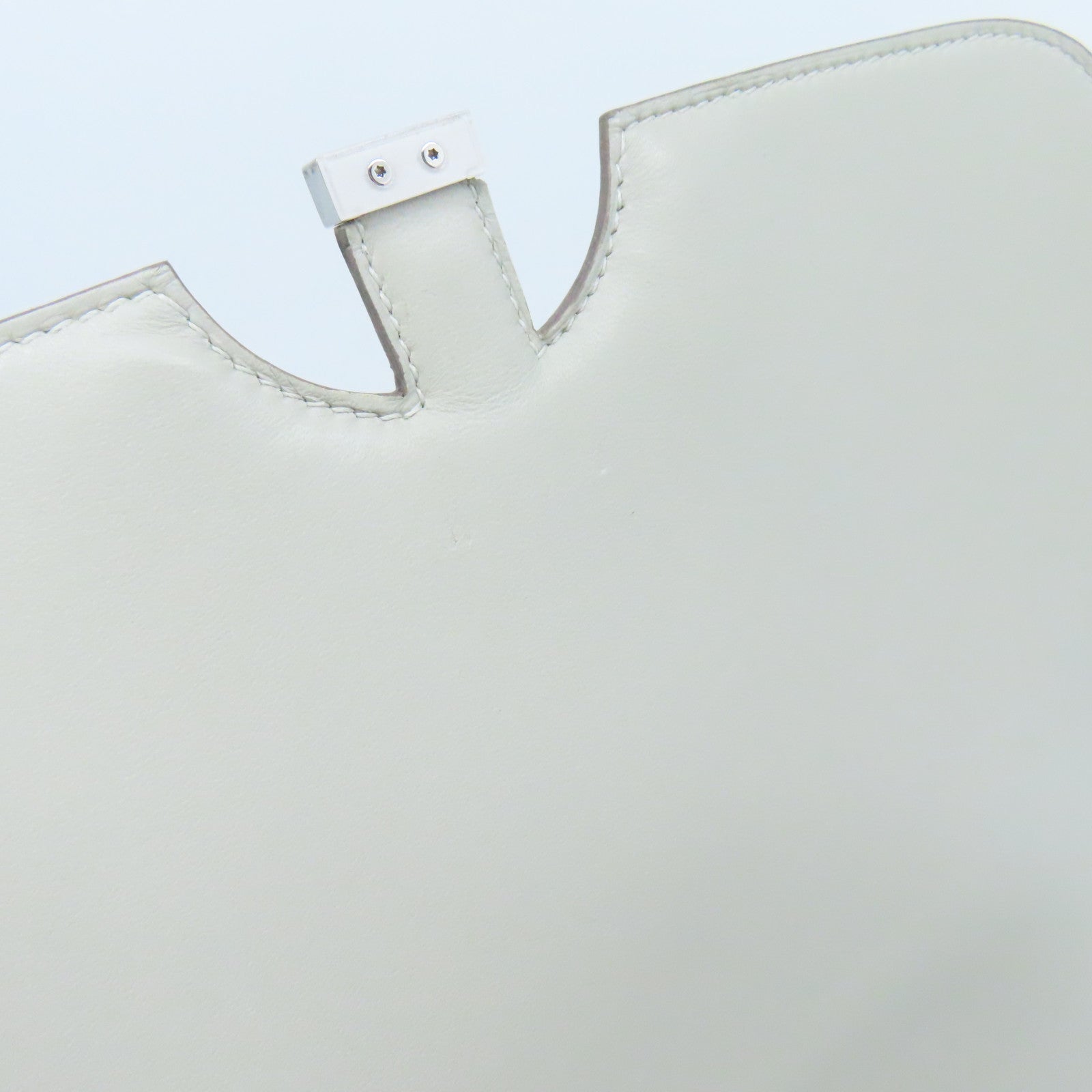 HERMES Evercolor皮革2002 Shoulder Bag銀扣肩背袋Gris Perle珍珠灰