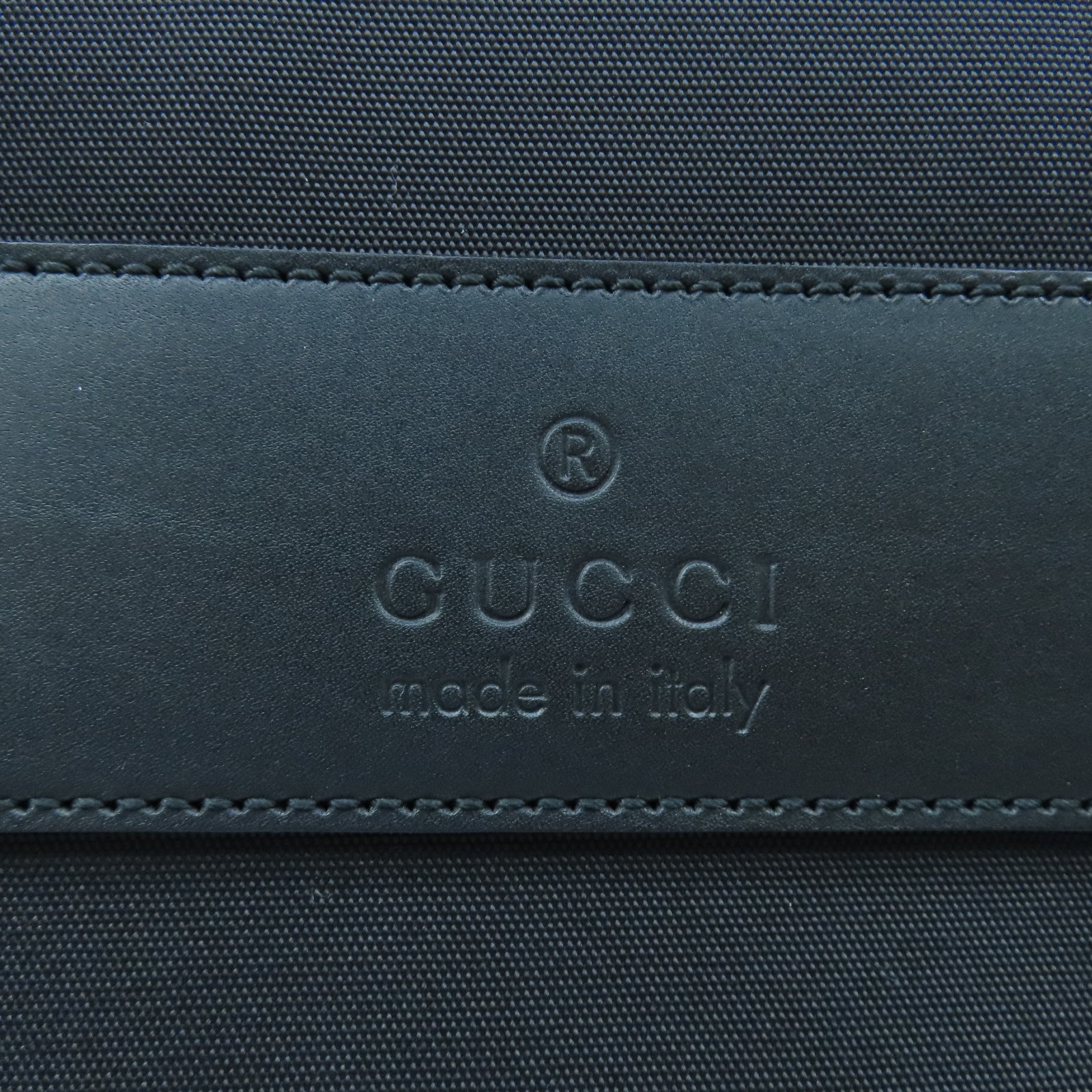 GUCCI Nylon Brief Case Silver Buckle Handle Bag Black
