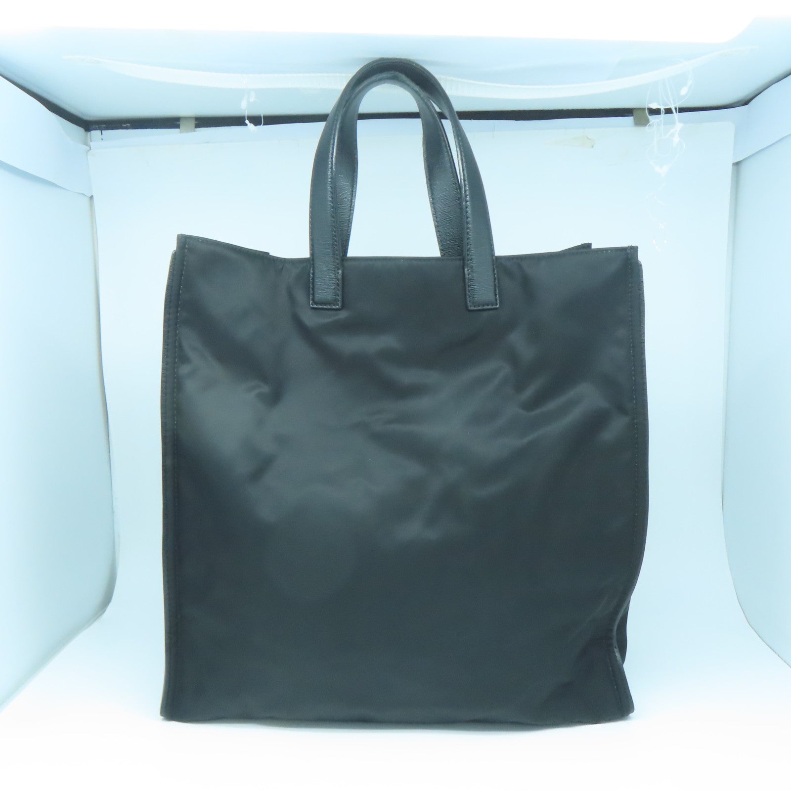 FENDI 尼龍Tote Bag銀扣手挽袋黑色