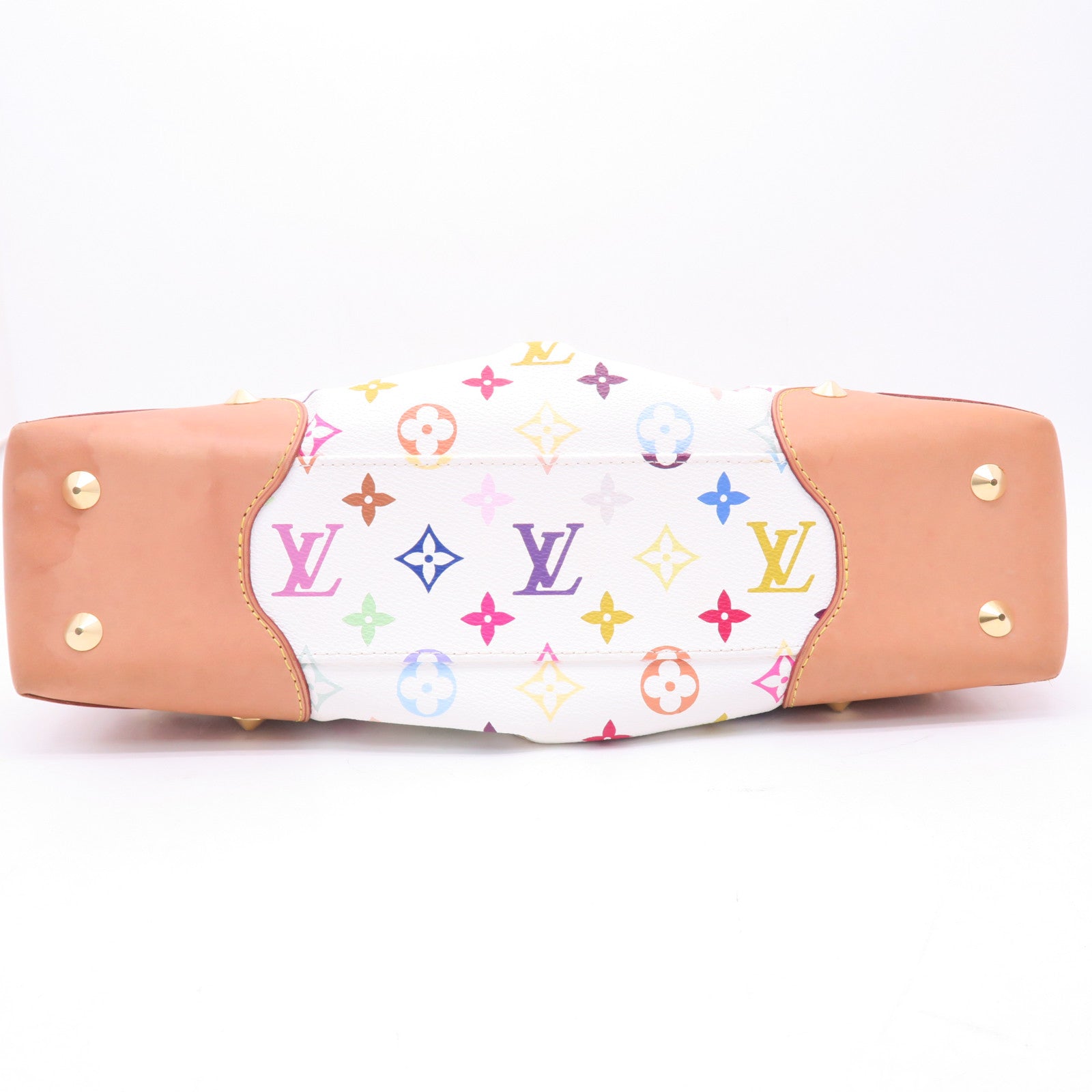 LOUIS VUITTON Monogram Multicolore Judy MM金扣手挽肩背兩用袋白色