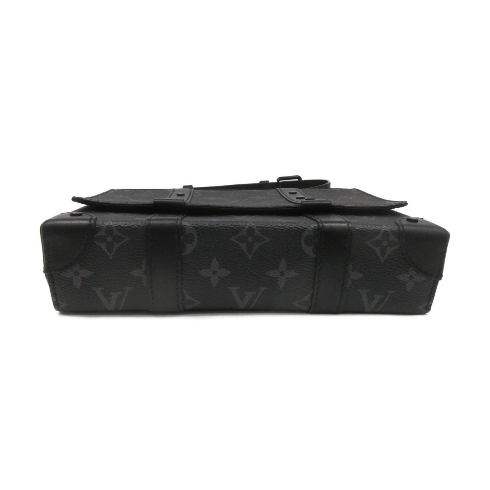 LOUIS VUITTON Mon-Eclipse Trunk Shoulder Bag Black