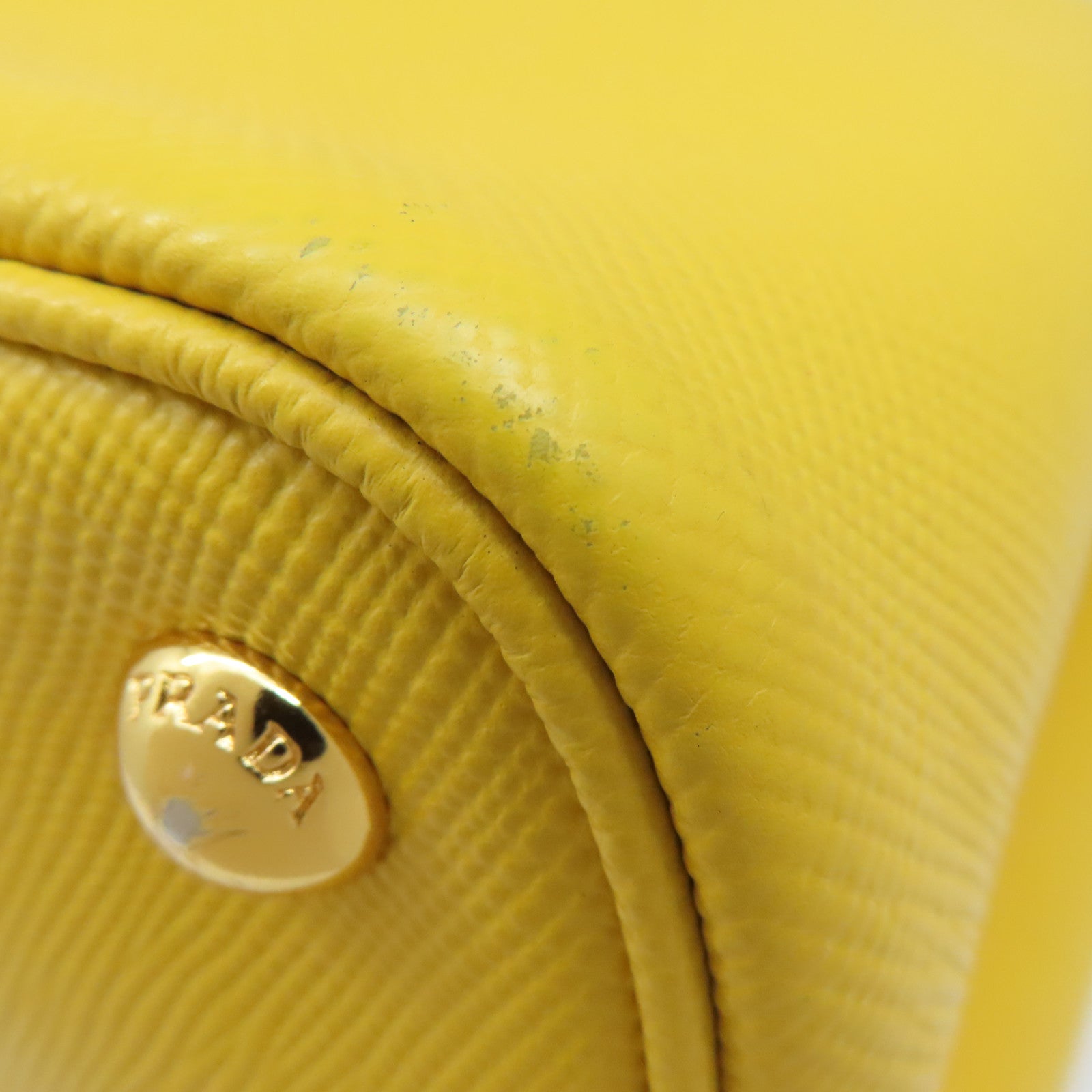 PRADA Saffiano皮革Cuir Double 2Way Shoulder Bag手挽肩背兩用袋黃色