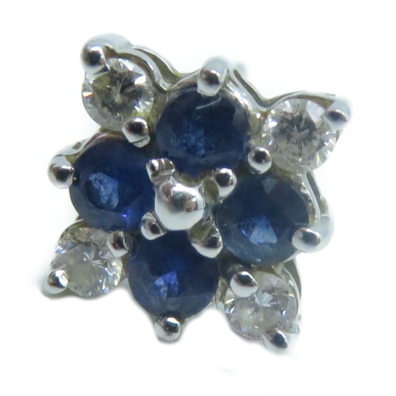 JEWELRY 18K白金Sapphire Earrings藍寶石/鑽石耳環
