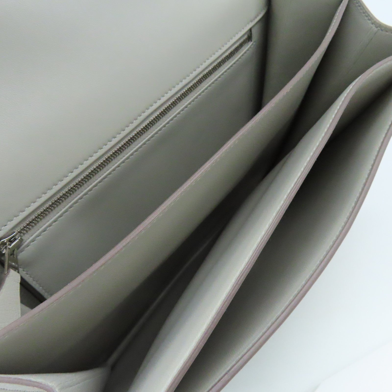 HERMES Evercolor皮革2002 Shoulder Bag銀扣肩背袋Gris Perle珍珠灰