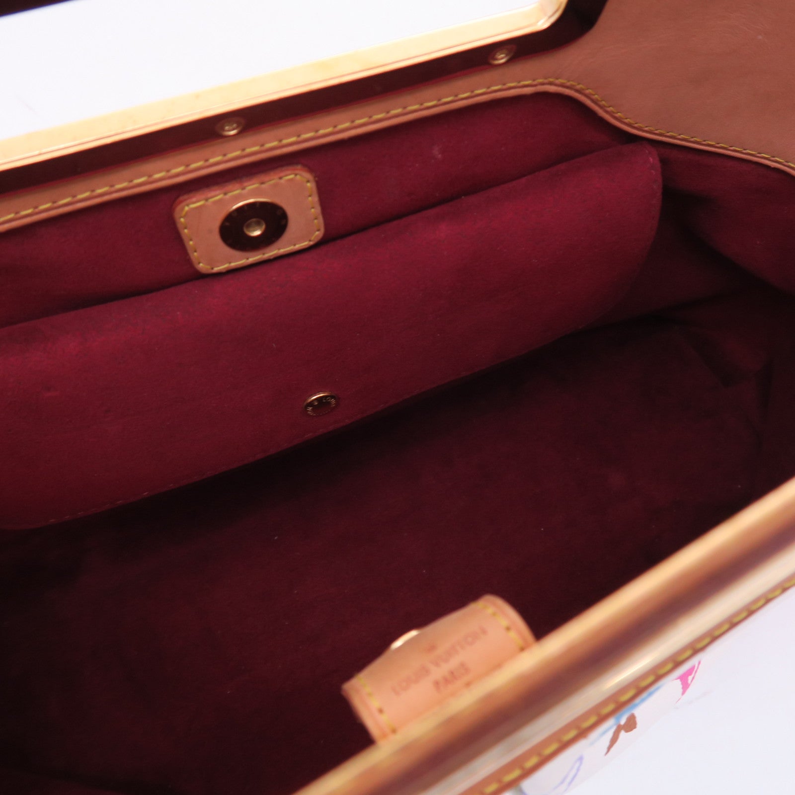 LOUIS VUITTON Monogram Multicolore Judy MM金扣手挽肩背兩用袋白色