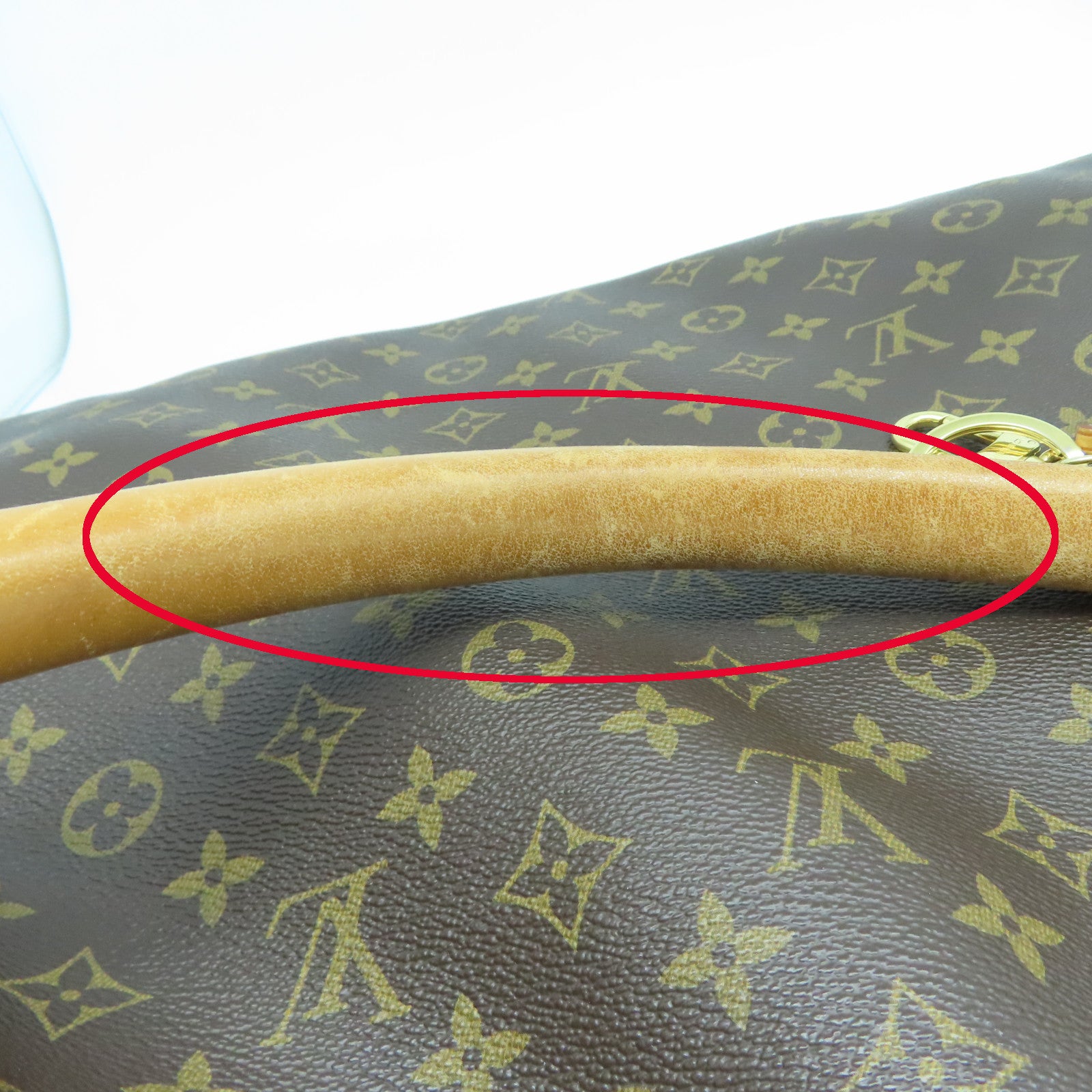 LOUIS VUITTON Monogram Artsy GM金扣手挽袋啡色
