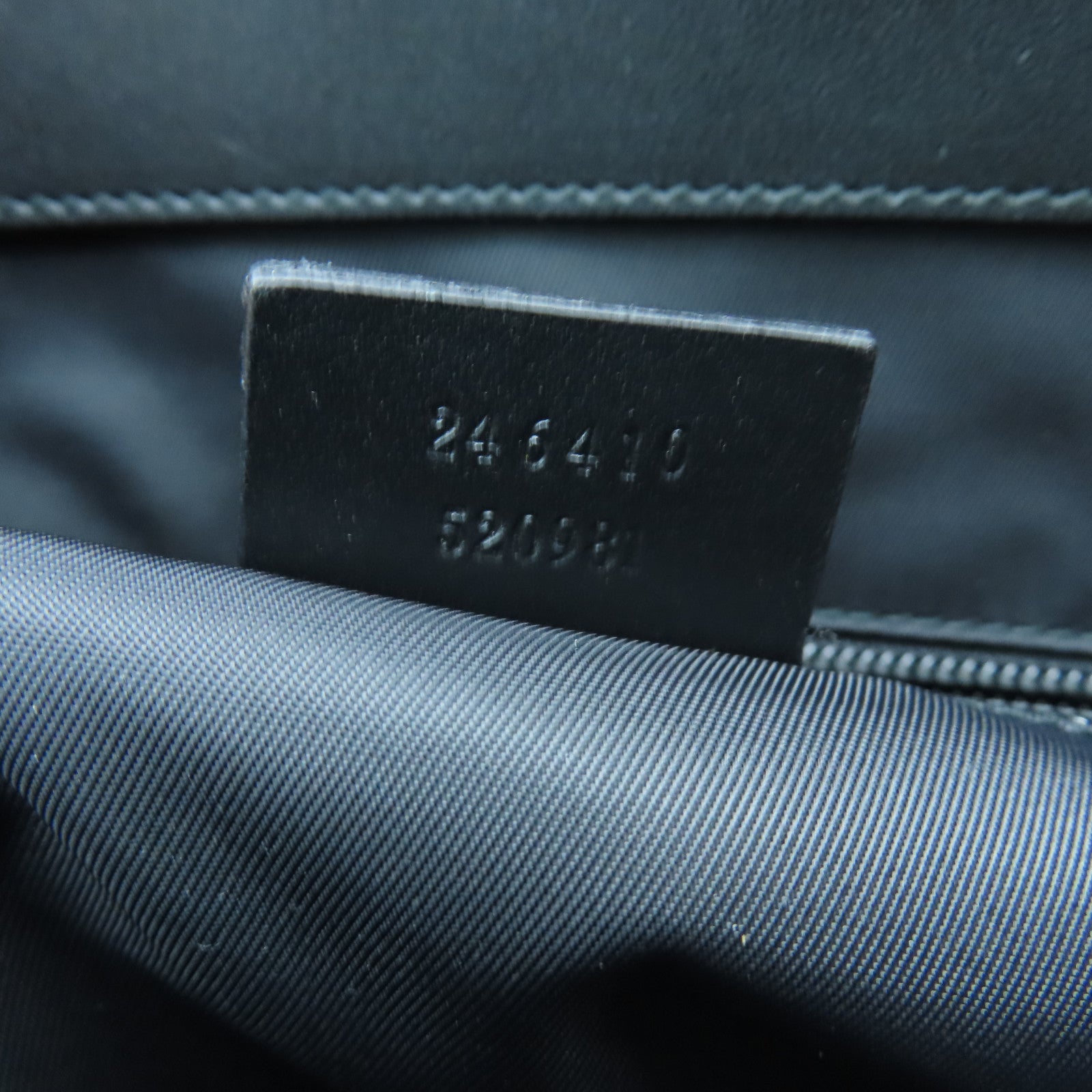 GUCCI Nylon Brief Case Silver Buckle Handle Bag Black