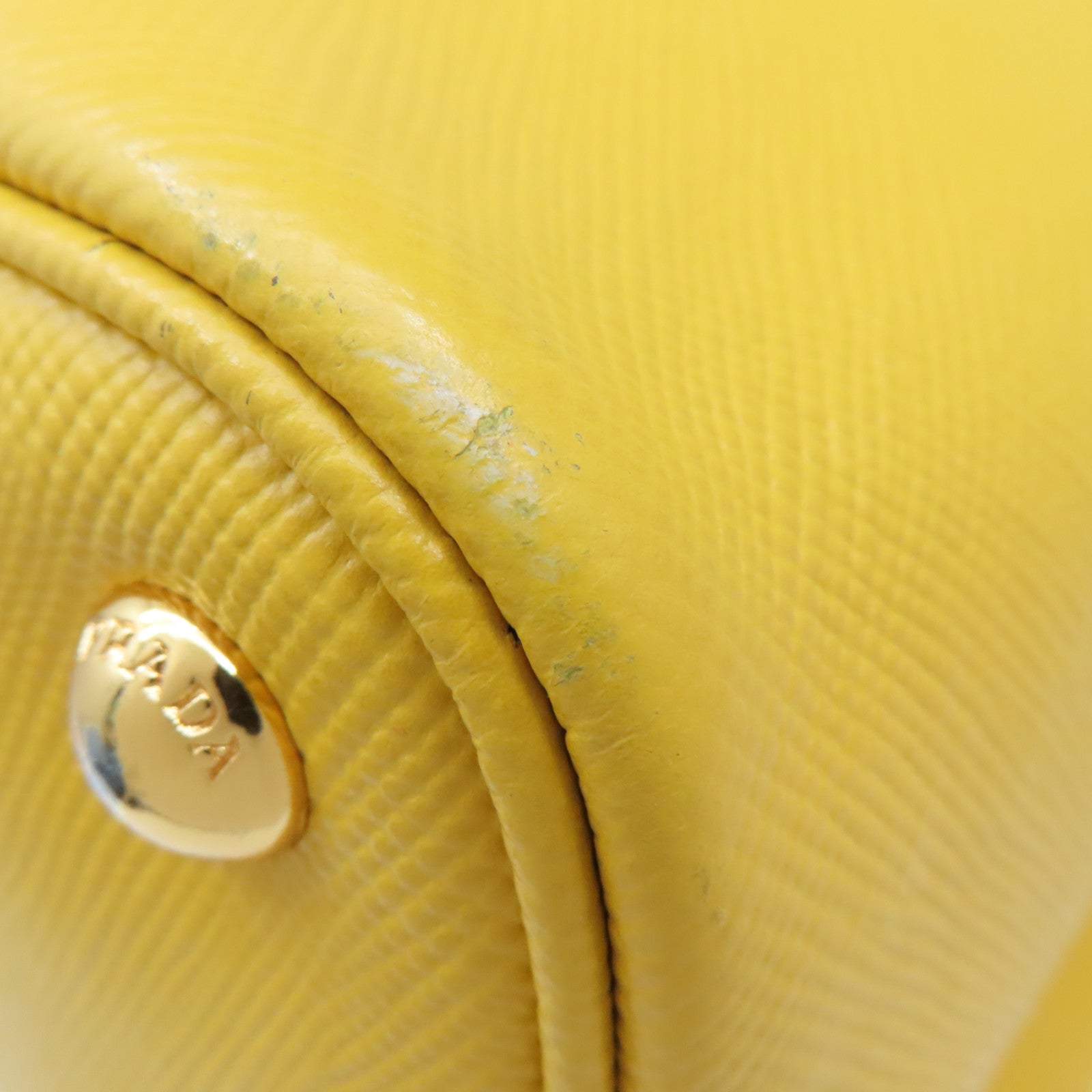 PRADA Saffiano皮革Cuir Double 2Way Shoulder Bag手挽肩背兩用袋黃色